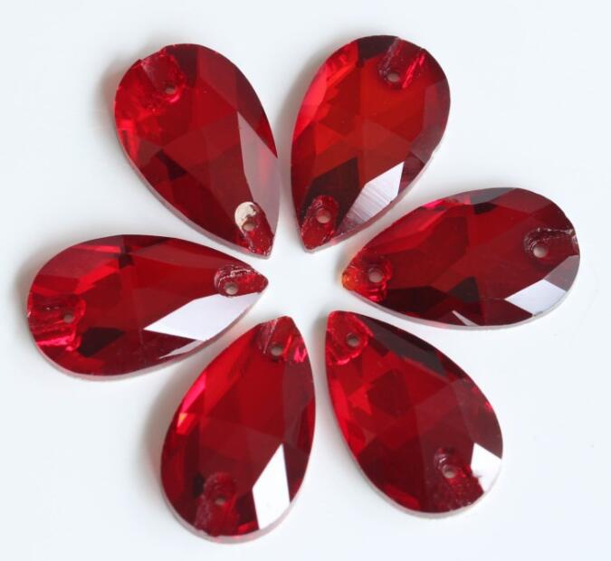 zsbszc Teardrop Glass Crystal Strass Sew On Rhinestones High Quality Flatback Sewing On Stone Droplet For Garment Fabric