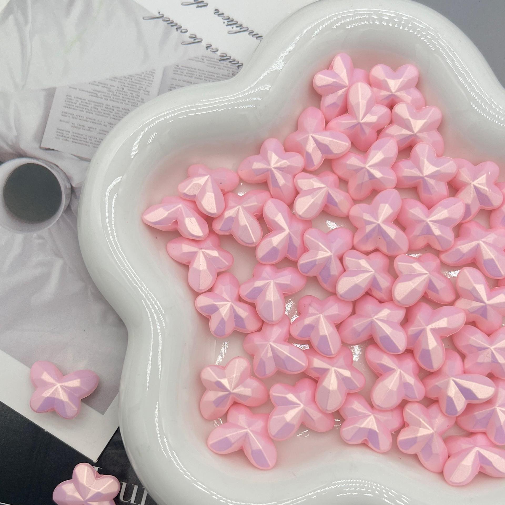 200g  18mm magic gold three-dimensional straight hole butterfly handmade DIY necklace bracelet mobile phone pendant ornament beaded material HW16