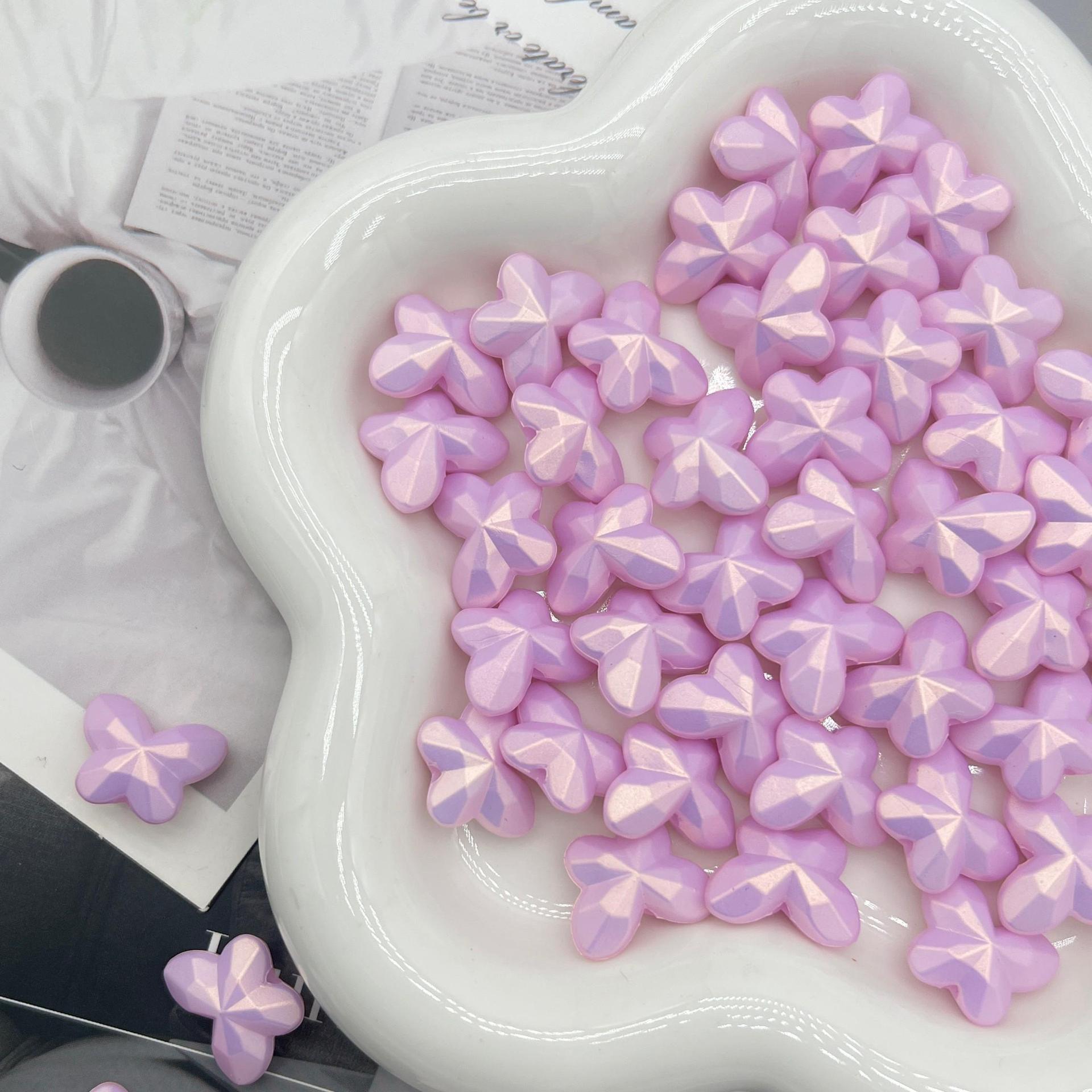 200g  18mm magic gold three-dimensional straight hole butterfly handmade DIY necklace bracelet mobile phone pendant ornament beaded material HW16