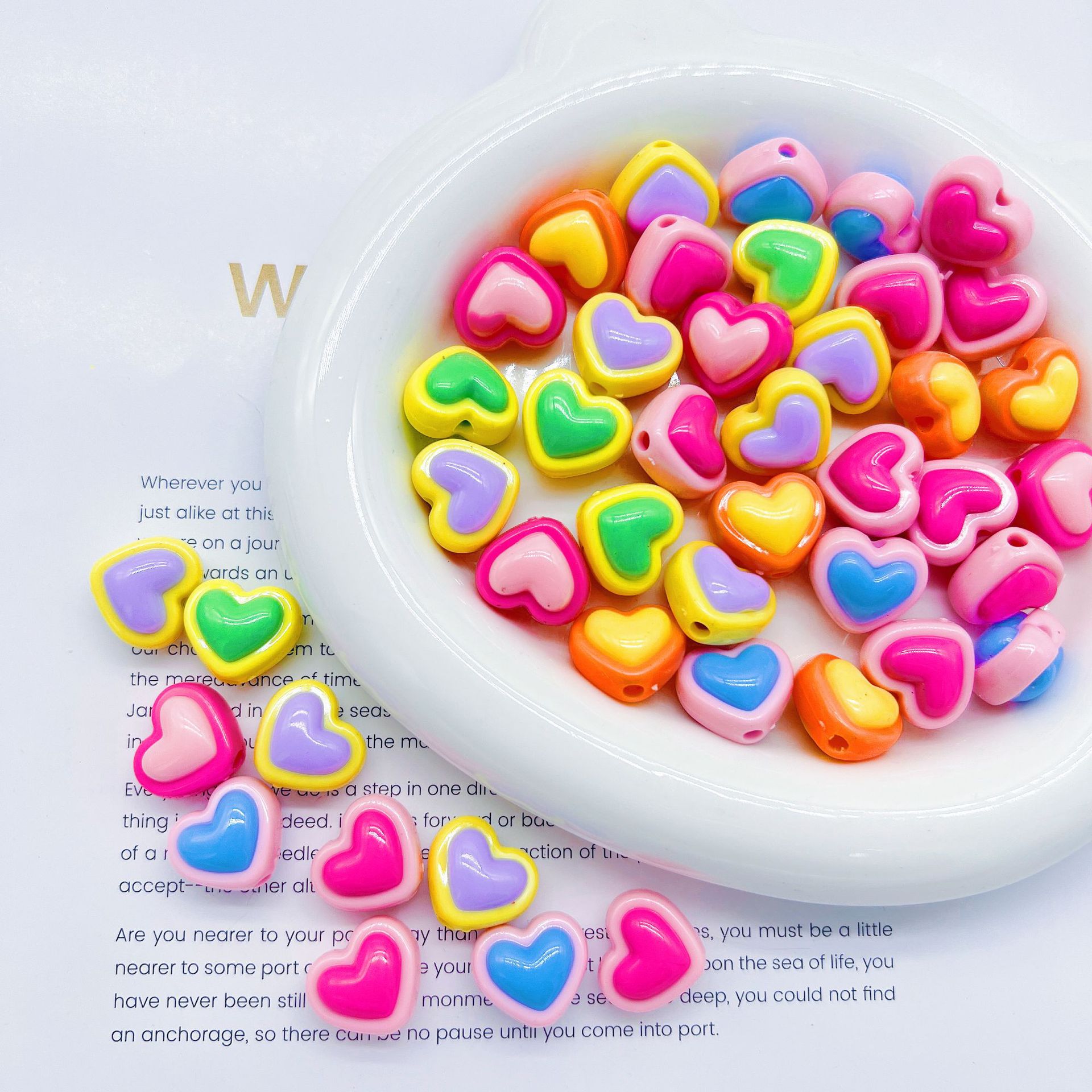 200g Cute cartoon solid color mixed color combination five-pointed star flower love accessories cream glue DIY mobile phone case HW15