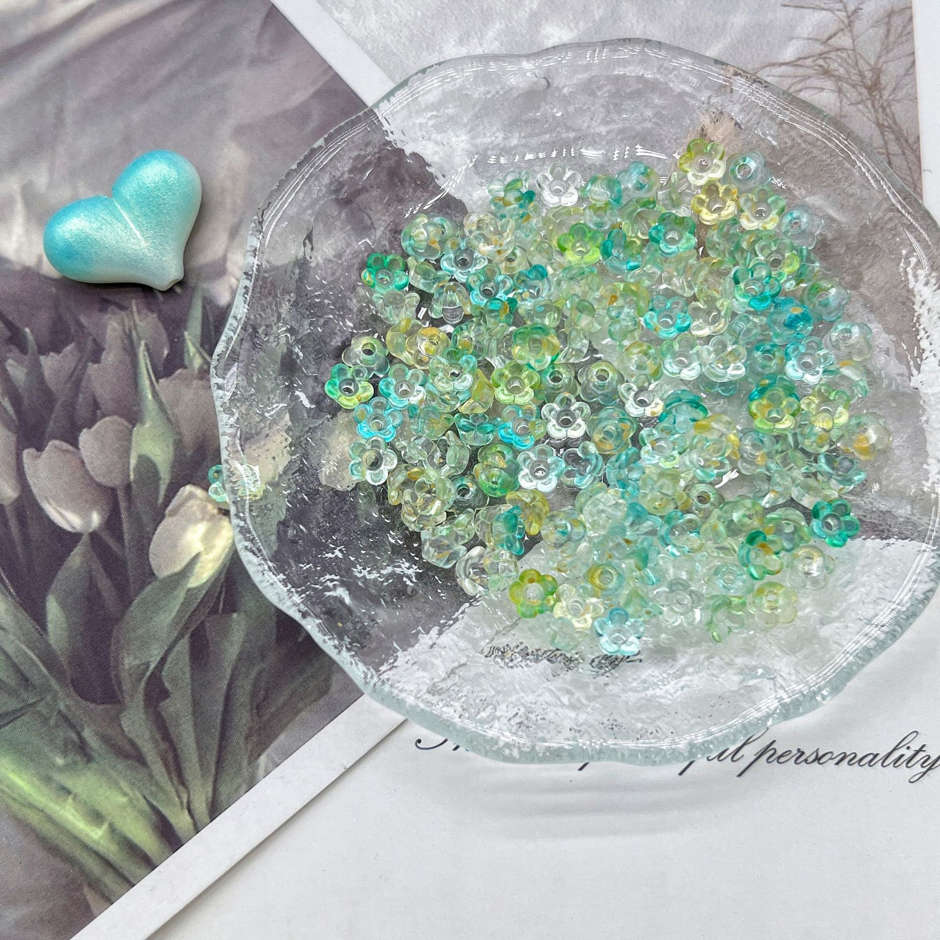 200g Ice-transparent gradient sprinkling gold mini lily of the valley flower style Linghua beaded accessories accessories DIY bracelet bracelet material HW05