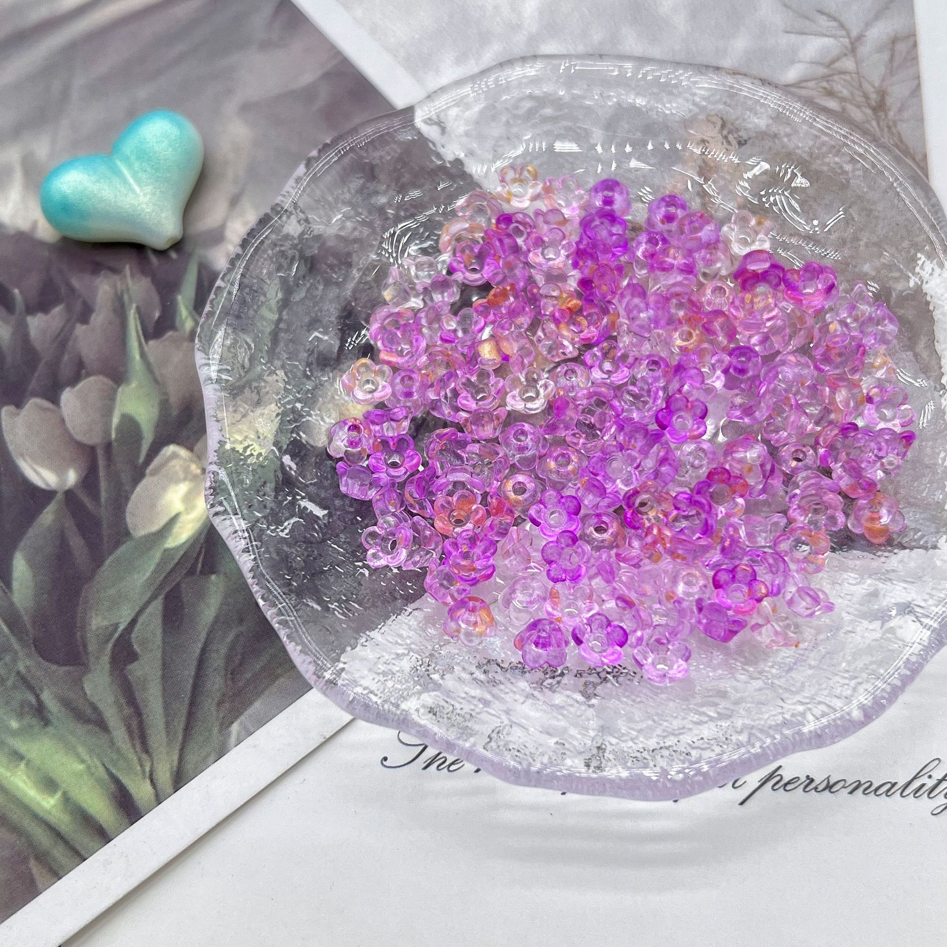 200g Ice-transparent gradient sprinkling gold mini lily of the valley flower style Linghua beaded accessories accessories DIY bracelet bracelet material HW05