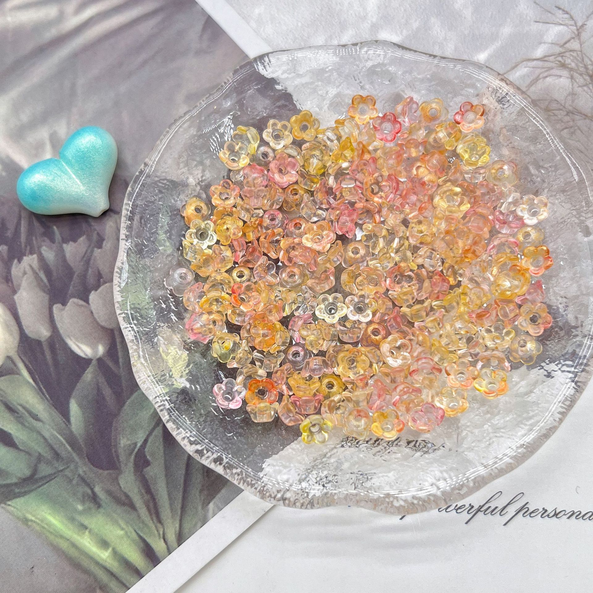 200g Ice-transparent gradient sprinkling gold mini lily of the valley flower style Linghua beaded accessories accessories DIY bracelet bracelet material HW05