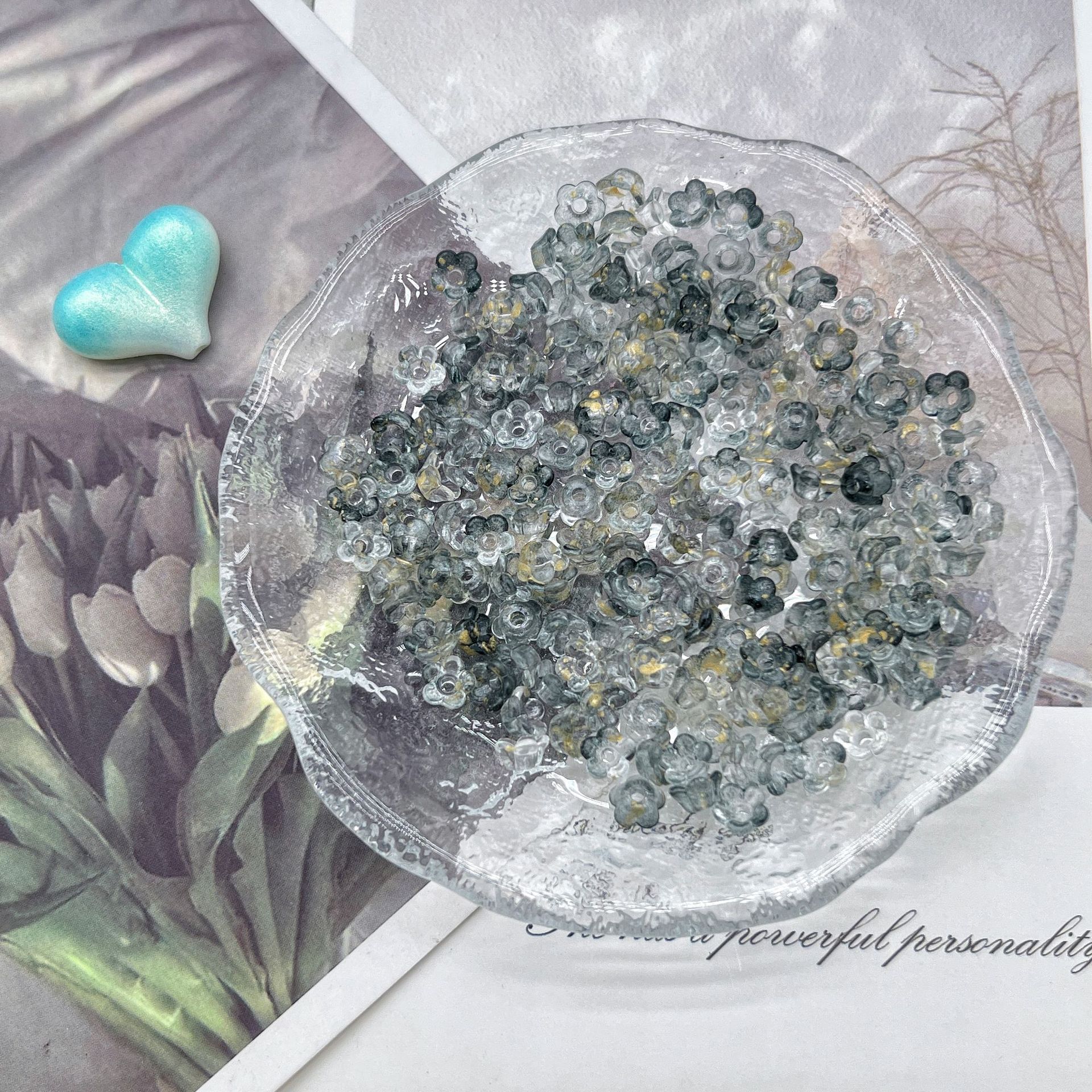 200g Ice-transparent gradient sprinkling gold mini lily of the valley flower style Linghua beaded accessories accessories DIY bracelet bracelet material HW05