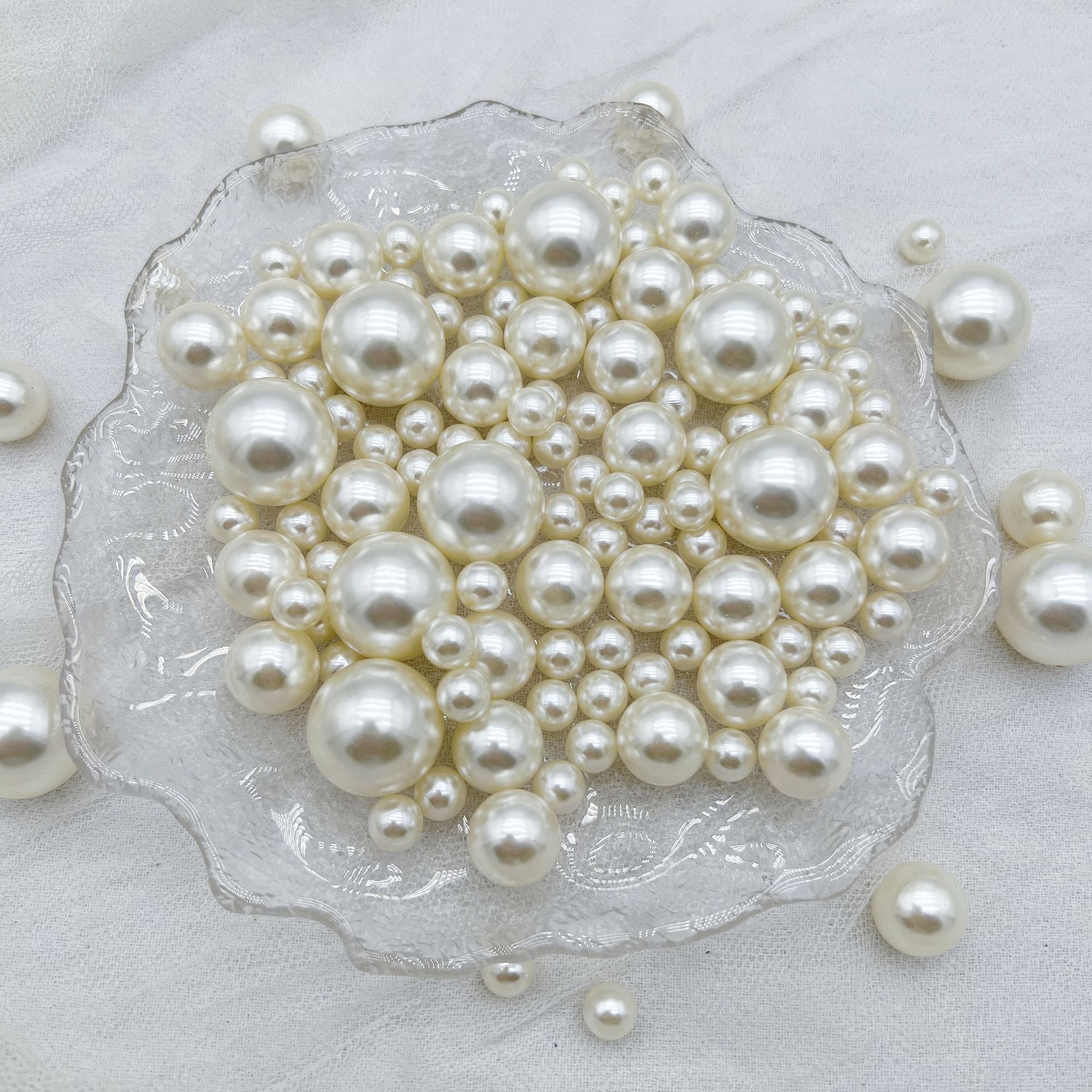 250g/pack ABS non-porous high-gloss pearl color mixed size 8-20mm handmade DIY mutton decorative material accessories HW01
