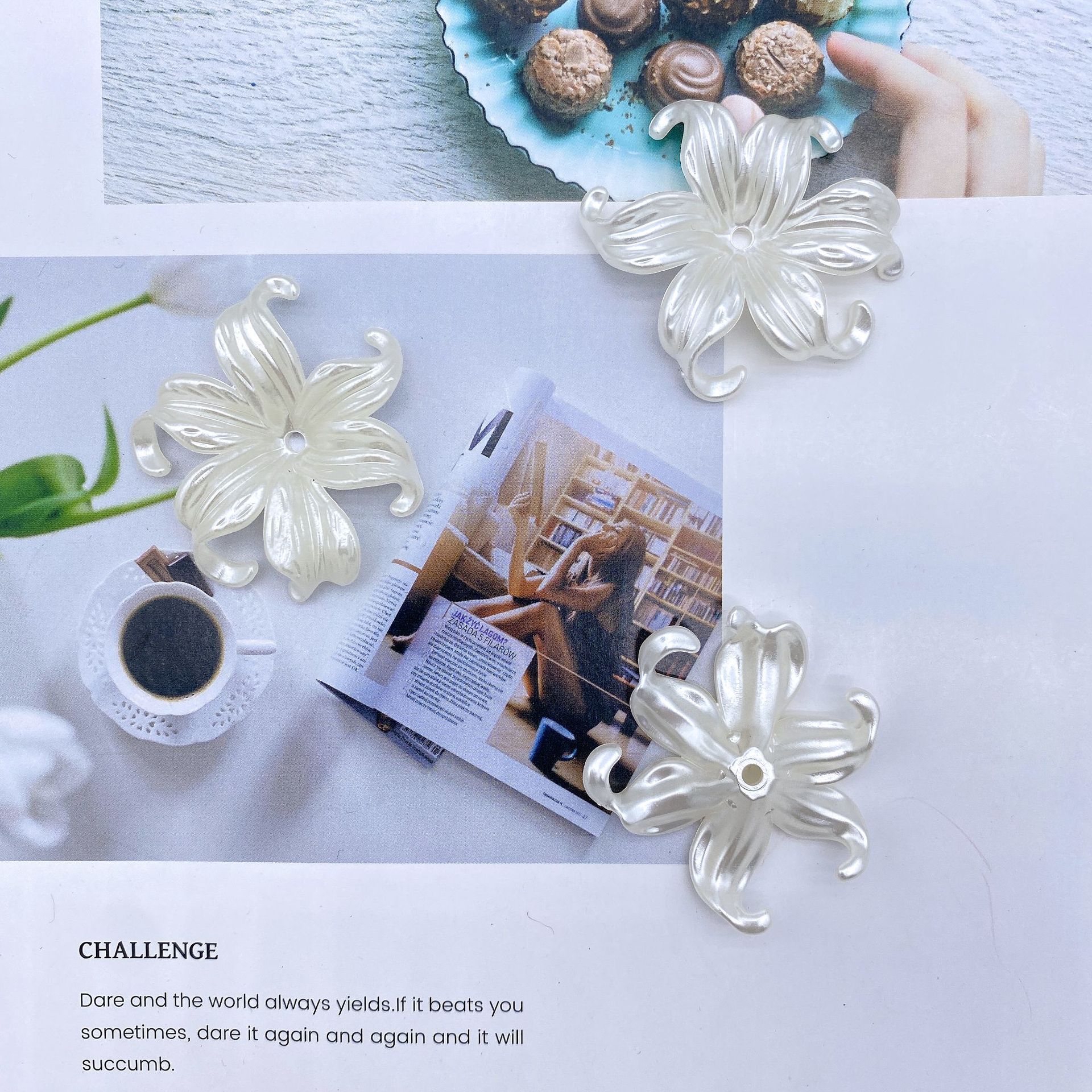 200g Imitation pearl iris petal cream baroque flowers ocean flowers diy handmade bouquet flower support materials HW09