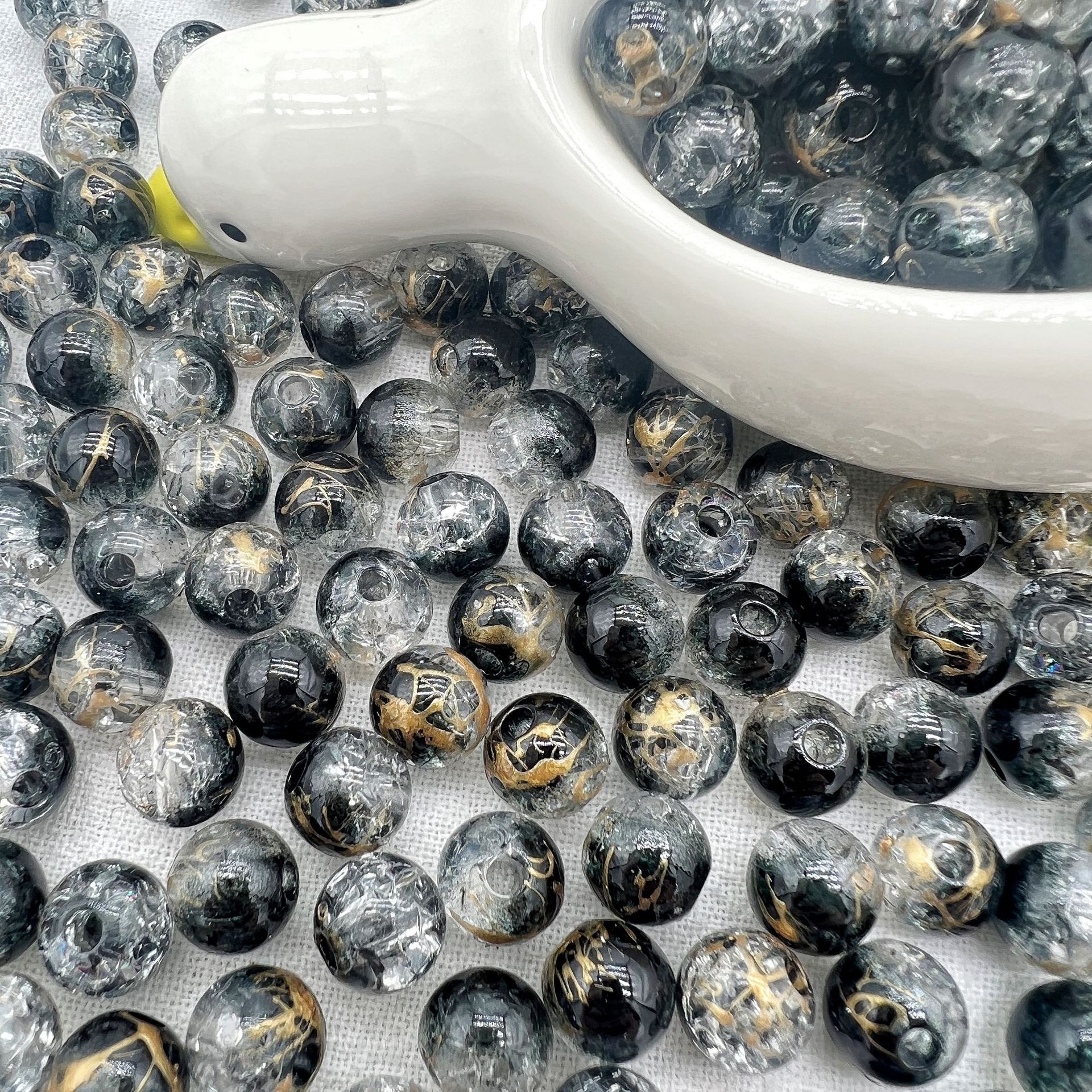 200g New product brushed and popped flowers and sparse beads two-color gradient crack burst beads handmade DIY bracelet beads accessories materials HW14