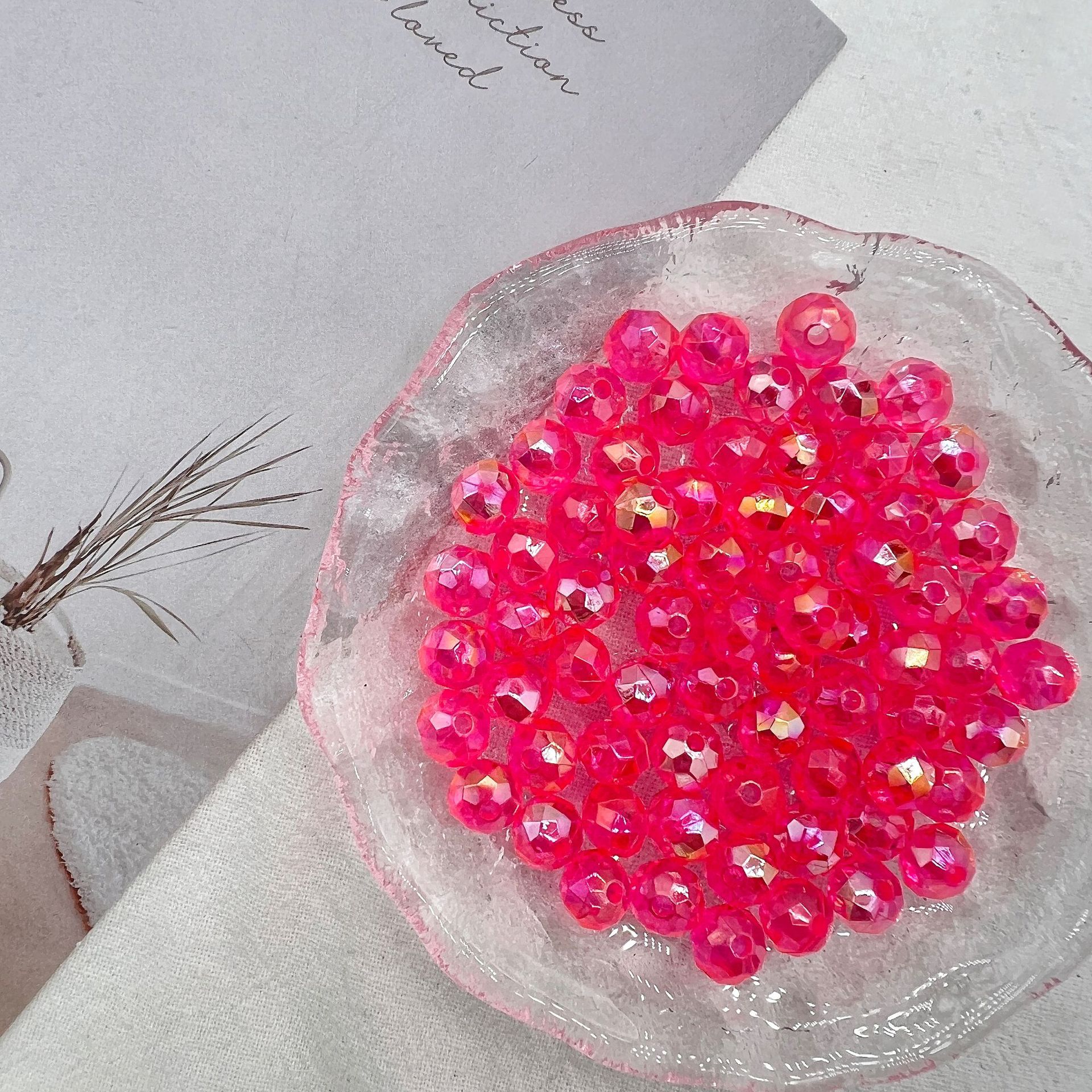 200g Acrylic Aurora Wheel Beads Transparent Colorful Dispersion Beads Handmade Diy Beads Bracelet Pendant Accessories Materials HW19