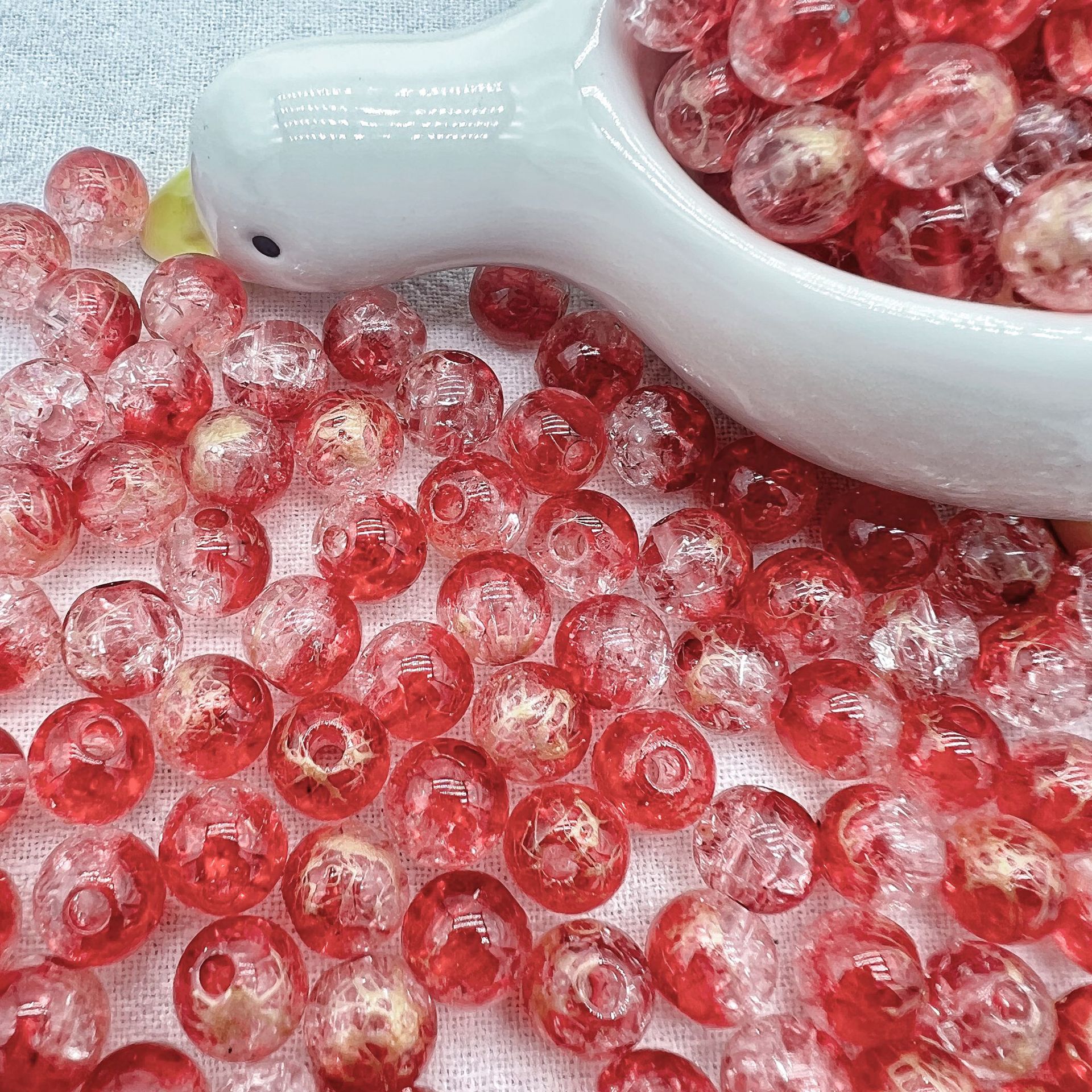 200g New product brushed and popped flowers and sparse beads two-color gradient crack burst beads handmade DIY bracelet beads accessories materials HW14