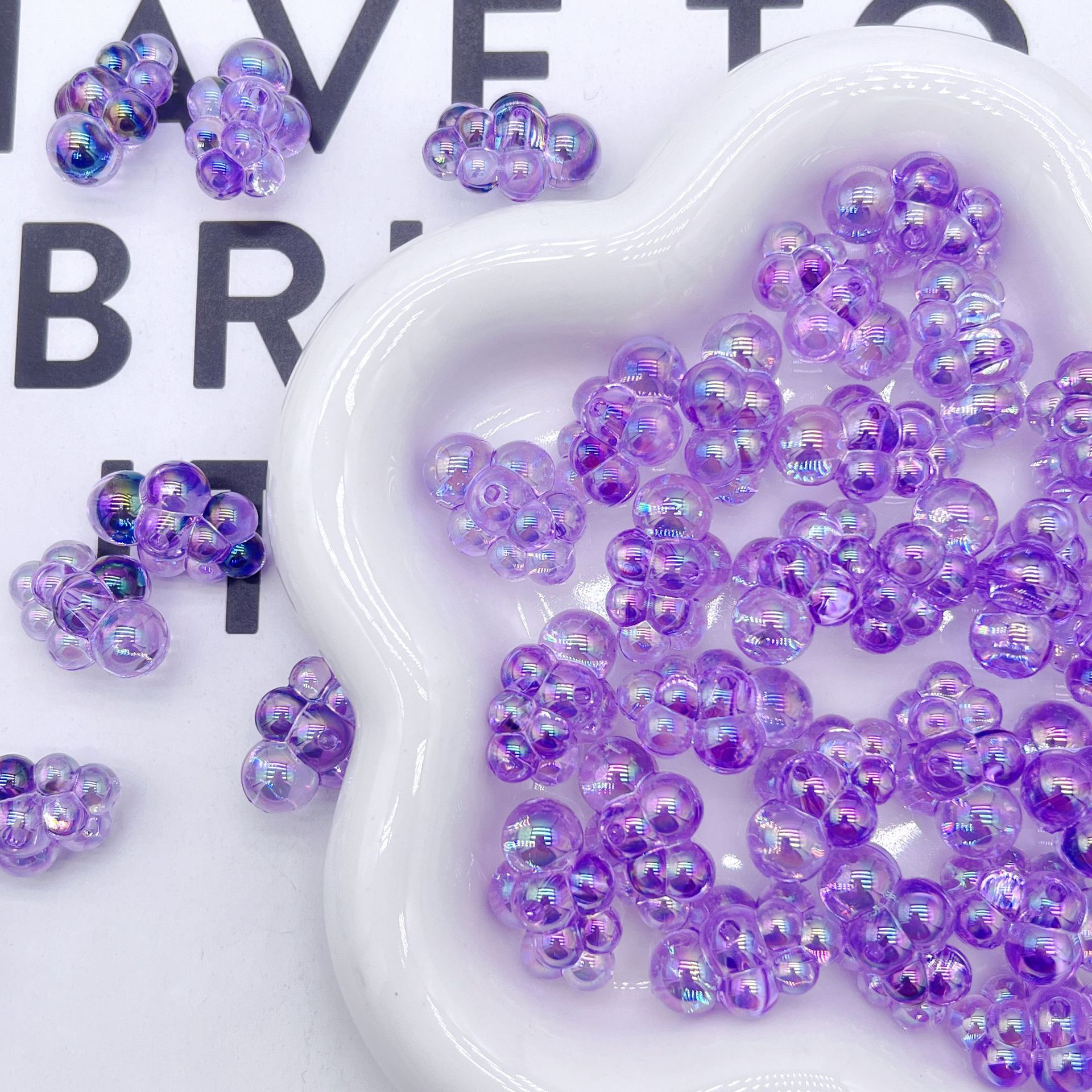 200g Acrylic UV transparent cute straight hole small cloud candy color handmade DIY mobile phone pendant accessories material HW25