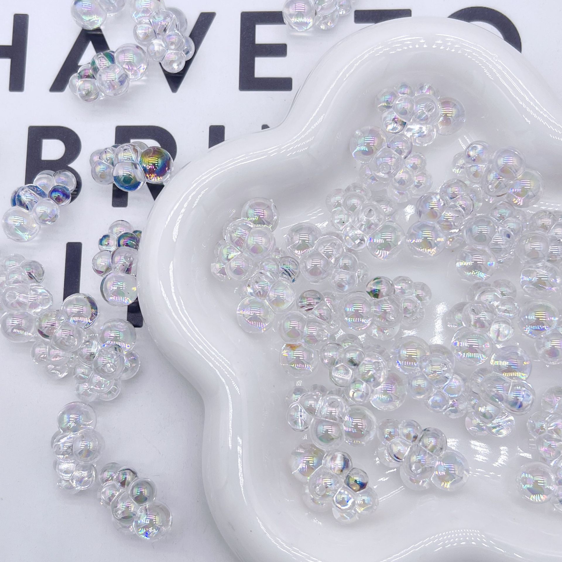 200g Acrylic UV transparent cute straight hole small cloud candy color handmade DIY mobile phone pendant accessories material HW25