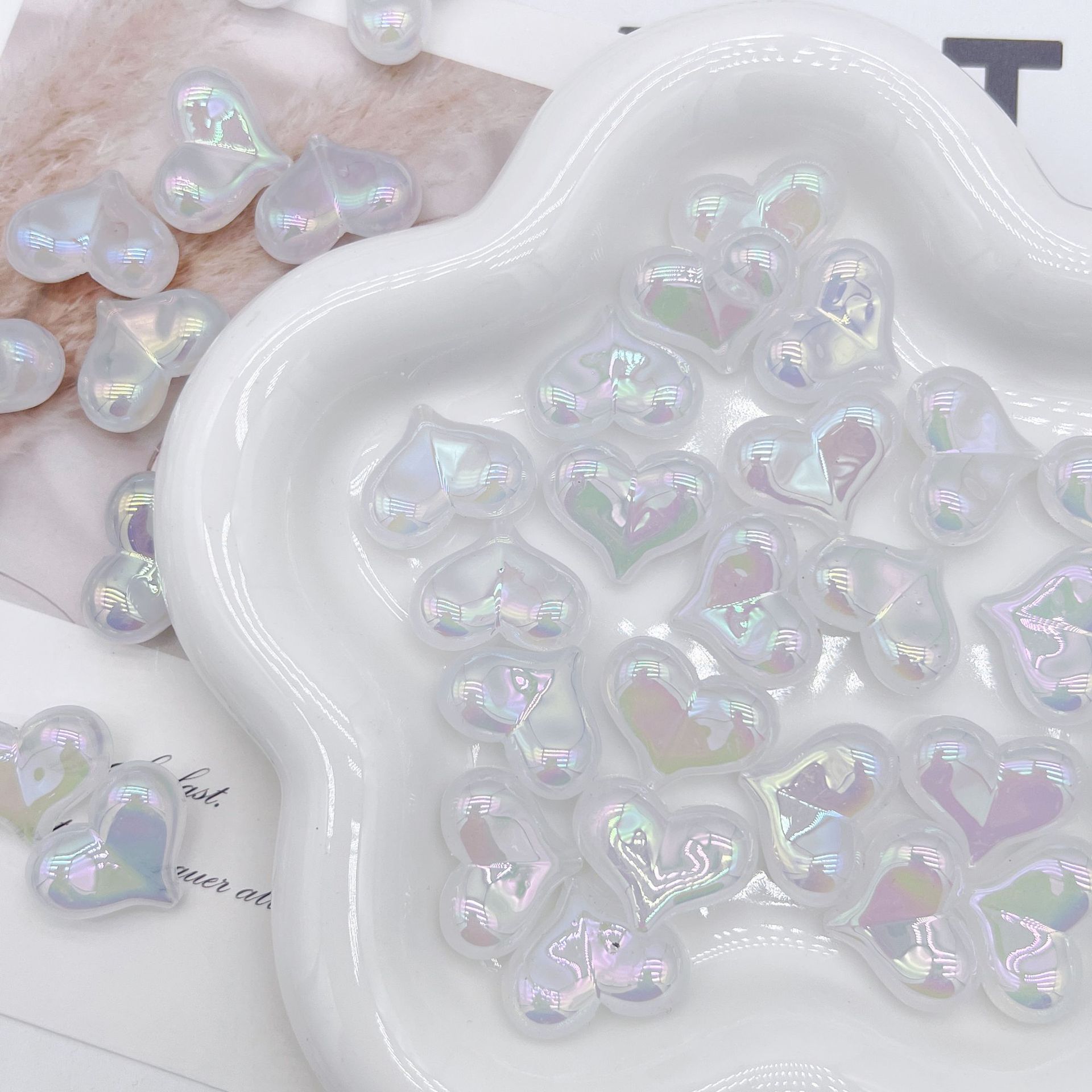 200g Acrylic UV plated jelly cute straight hole peach candy color handmade DIY necklace accessories accessories materials  HW04