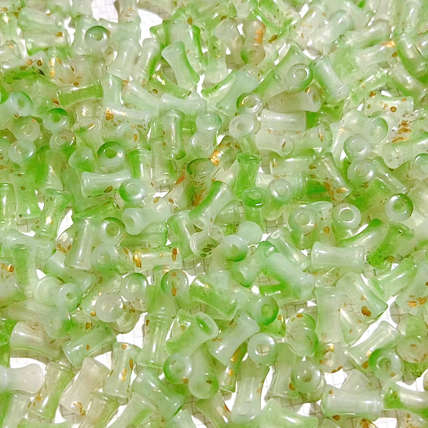 200g    Acrylic imitation glass gilt bamboo joint bead jelly gradient sprinkled gold bamboo DIY ancient style bracelet accessories HW13