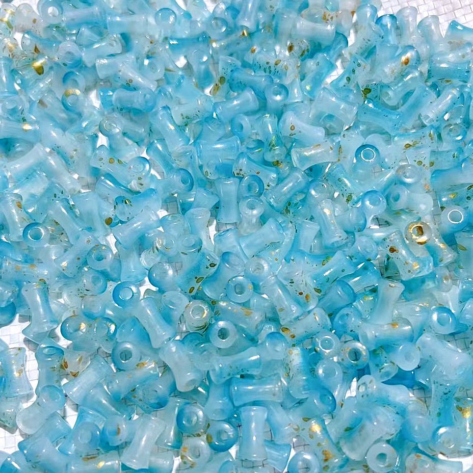 200g    Acrylic imitation glass gilt bamboo joint bead jelly gradient sprinkled gold bamboo DIY ancient style bracelet accessories HW13