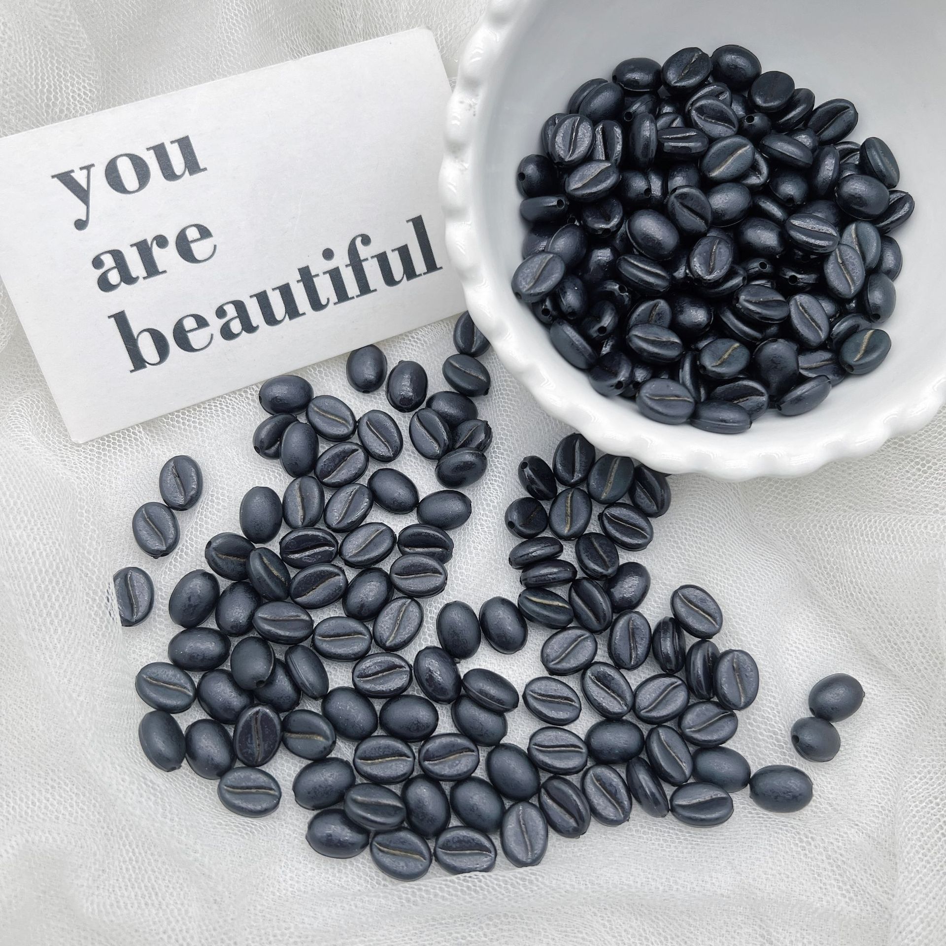 200G Acrylic retro style gold-patterned coffee beads handmade DIY beads mobile phone case accessories production materials HW22