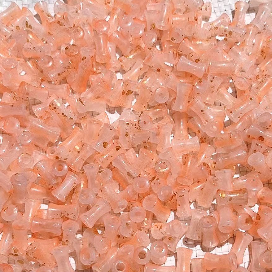 200g    Acrylic imitation glass gilt bamboo joint bead jelly gradient sprinkled gold bamboo DIY ancient style bracelet accessories HW13