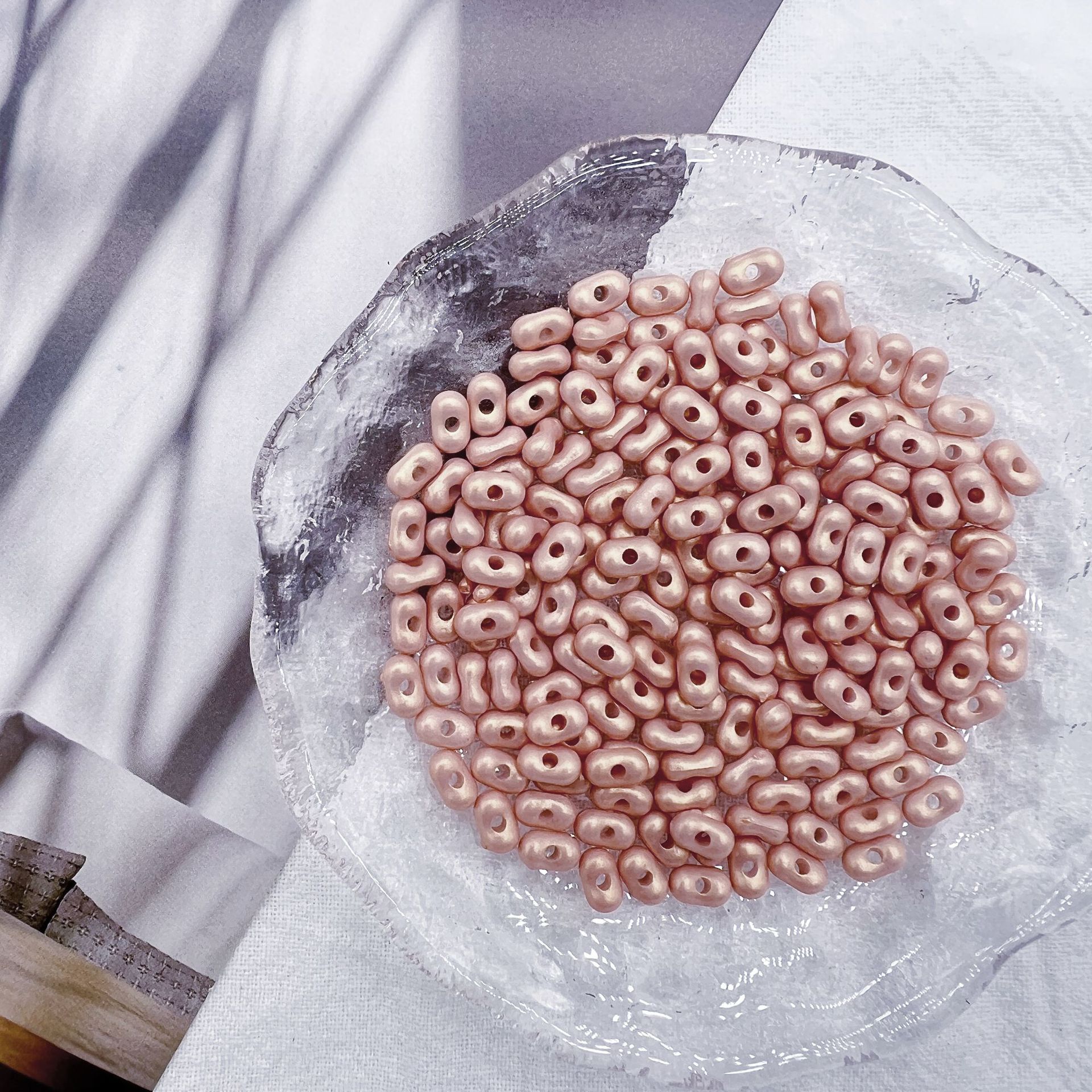 200G Acrylic magic gold peanut beads handmade DIY bracelet beads mobile phone pendant necklace material accessories decorations  HW18