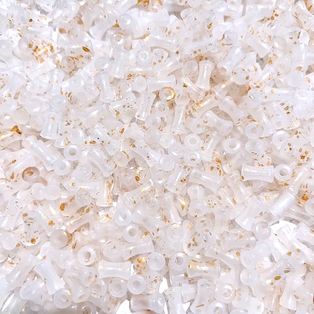 200g    Acrylic imitation glass gilt bamboo joint bead jelly gradient sprinkled gold bamboo DIY ancient style bracelet accessories HW13