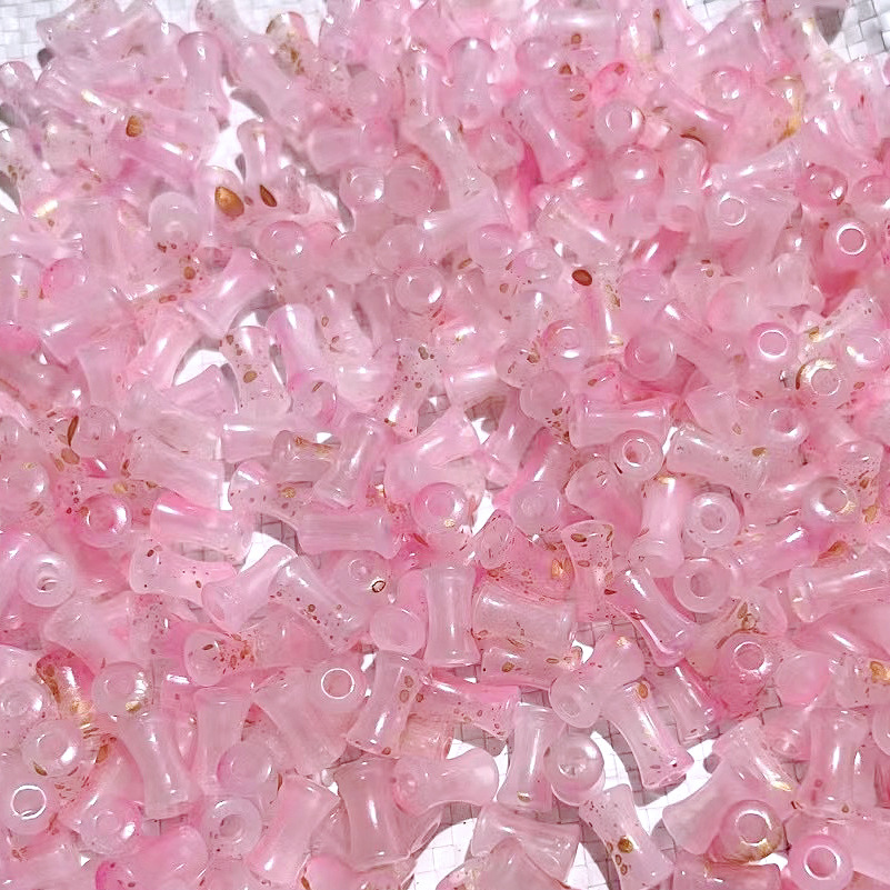 200g    Acrylic imitation glass gilt bamboo joint bead jelly gradient sprinkled gold bamboo DIY ancient style bracelet accessories HW13