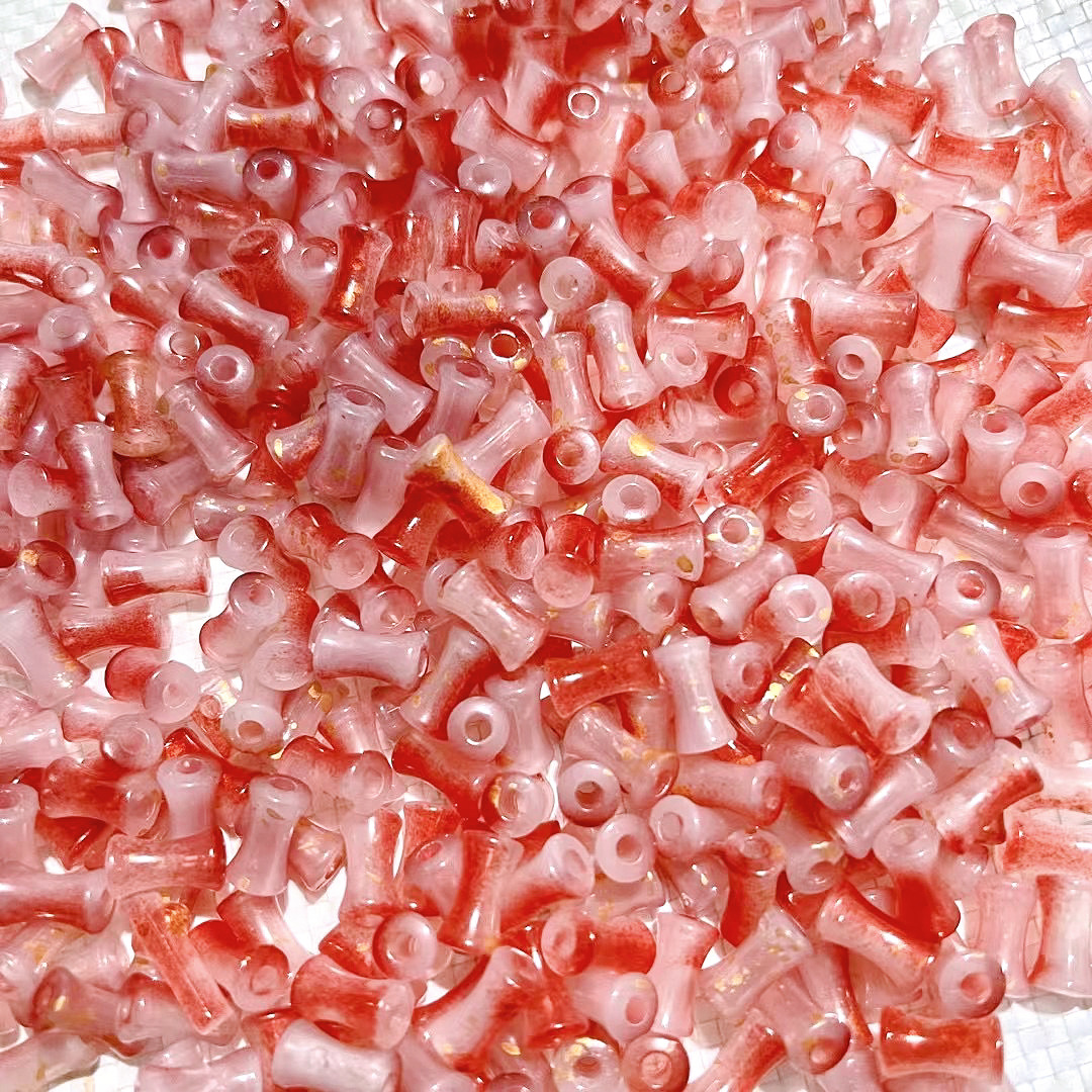 200g    Acrylic imitation glass gilt bamboo joint bead jelly gradient sprinkled gold bamboo DIY ancient style bracelet accessories HW13