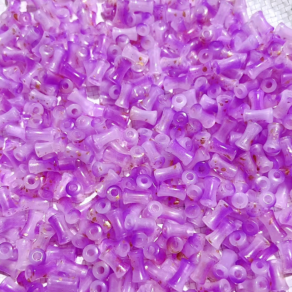 200g    Acrylic imitation glass gilt bamboo joint bead jelly gradient sprinkled gold bamboo DIY ancient style bracelet accessories HW13