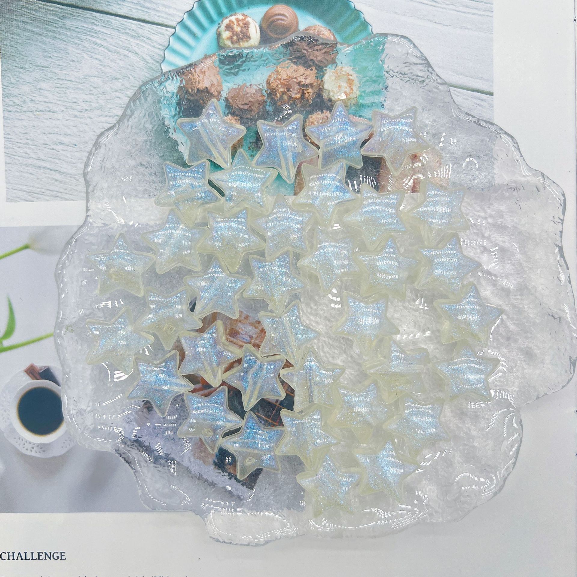 200g Acrylic Mermaid Pentagram Macaron Mixed Color Creative Diy Beaded Children Bracelet Cute Accessories Materials HW29