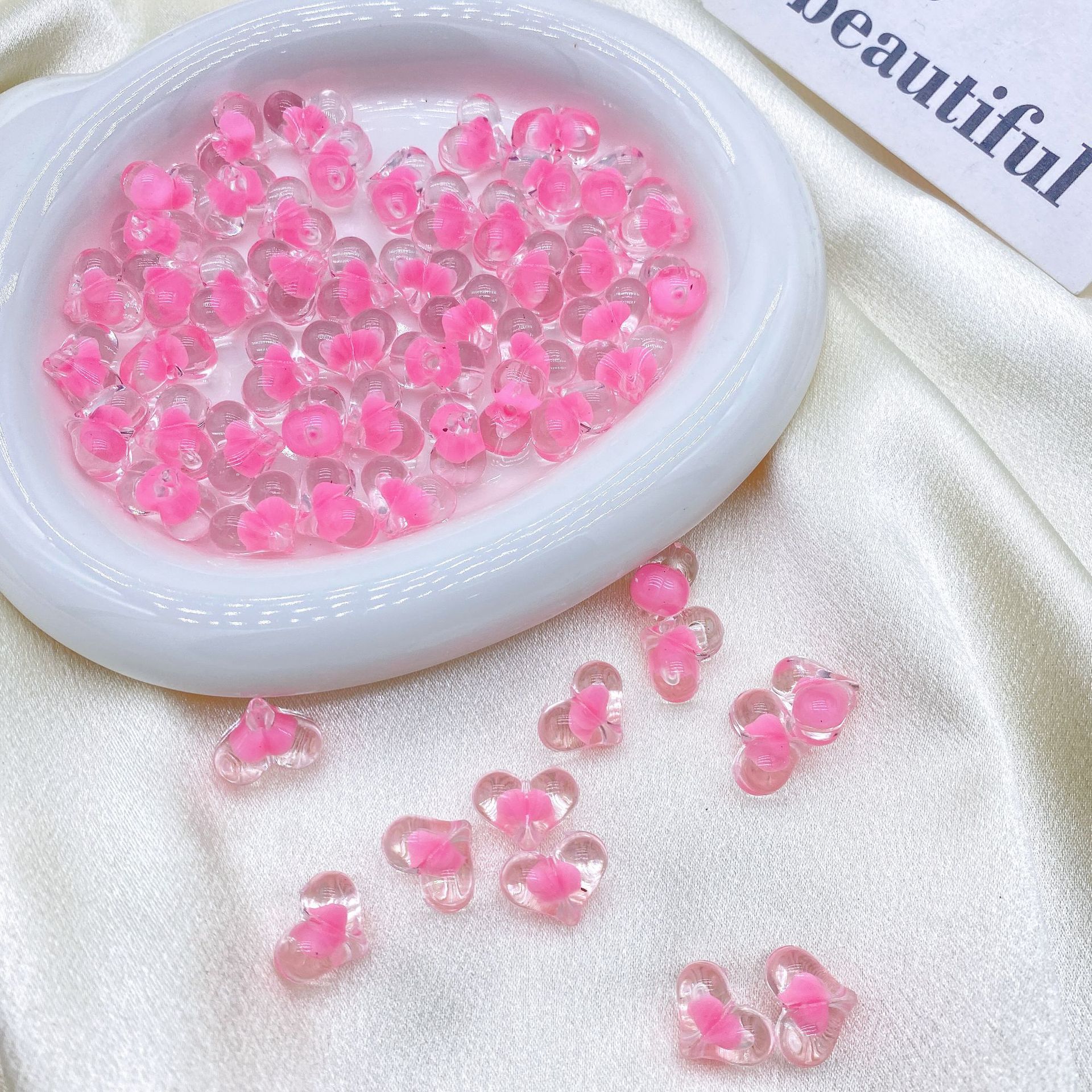 200G Beads and Beads Little Love Peach Children Handmade Diy Beads Cartoon Bracelet Accessories Loose Bead Materials HW38