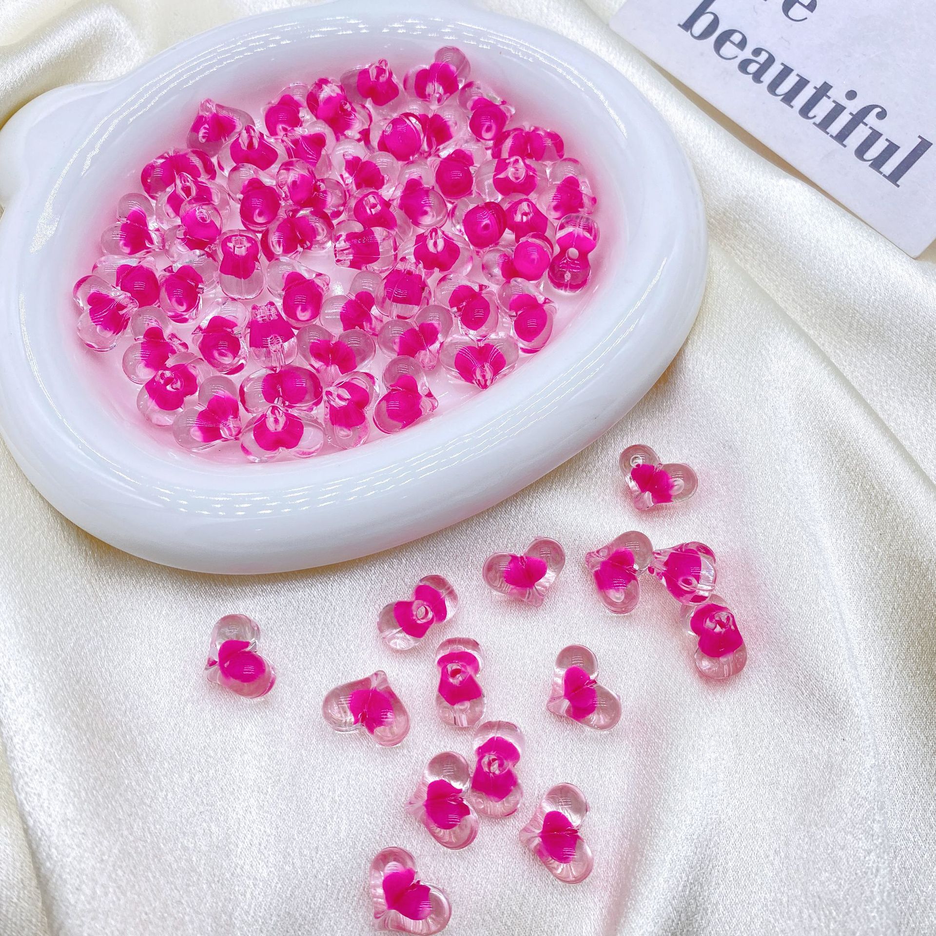 200G Beads and Beads Little Love Peach Children Handmade Diy Beads Cartoon Bracelet Accessories Loose Bead Materials HW38