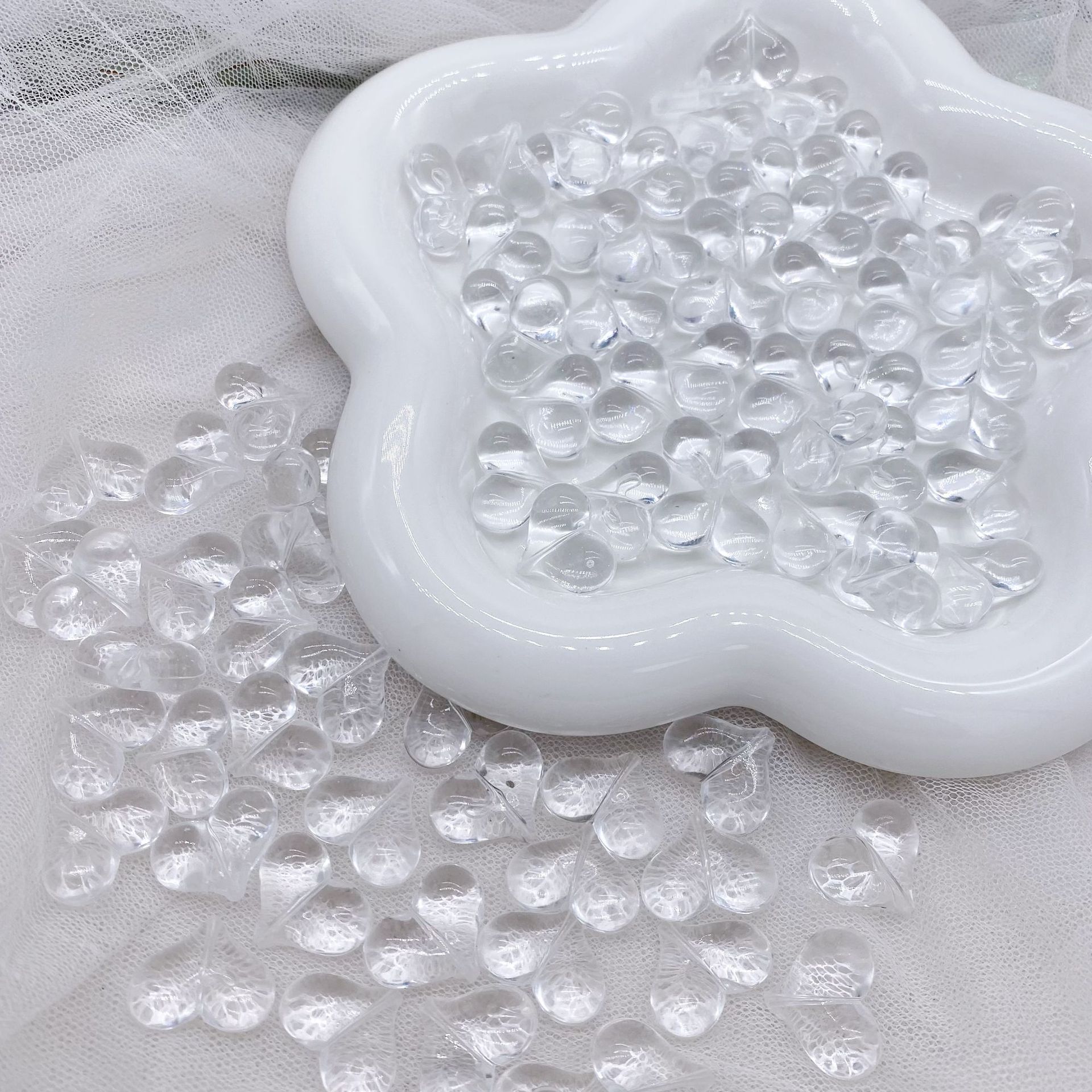 200G Transparent gradient shit peach love handmade DIY mobile phone chain beaded bag material mobile phone case accessories HW21