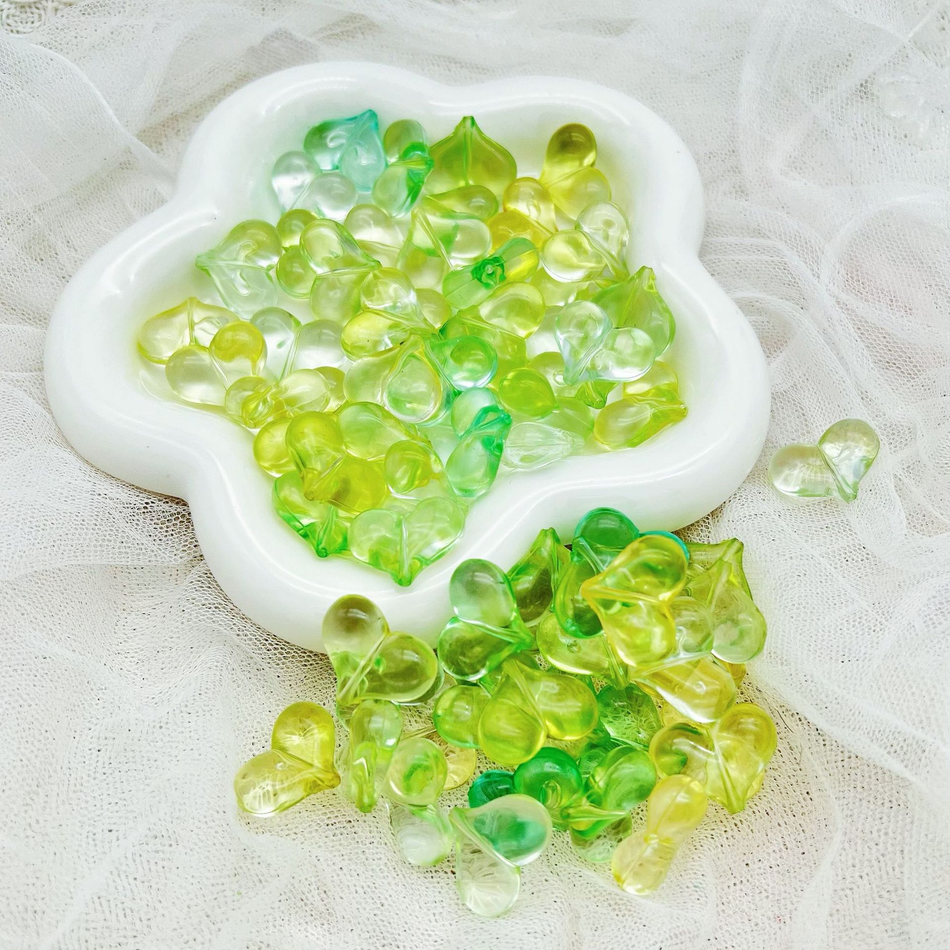 200G Transparent gradient shit peach love handmade DIY mobile phone chain beaded bag material mobile phone case accessories HW21