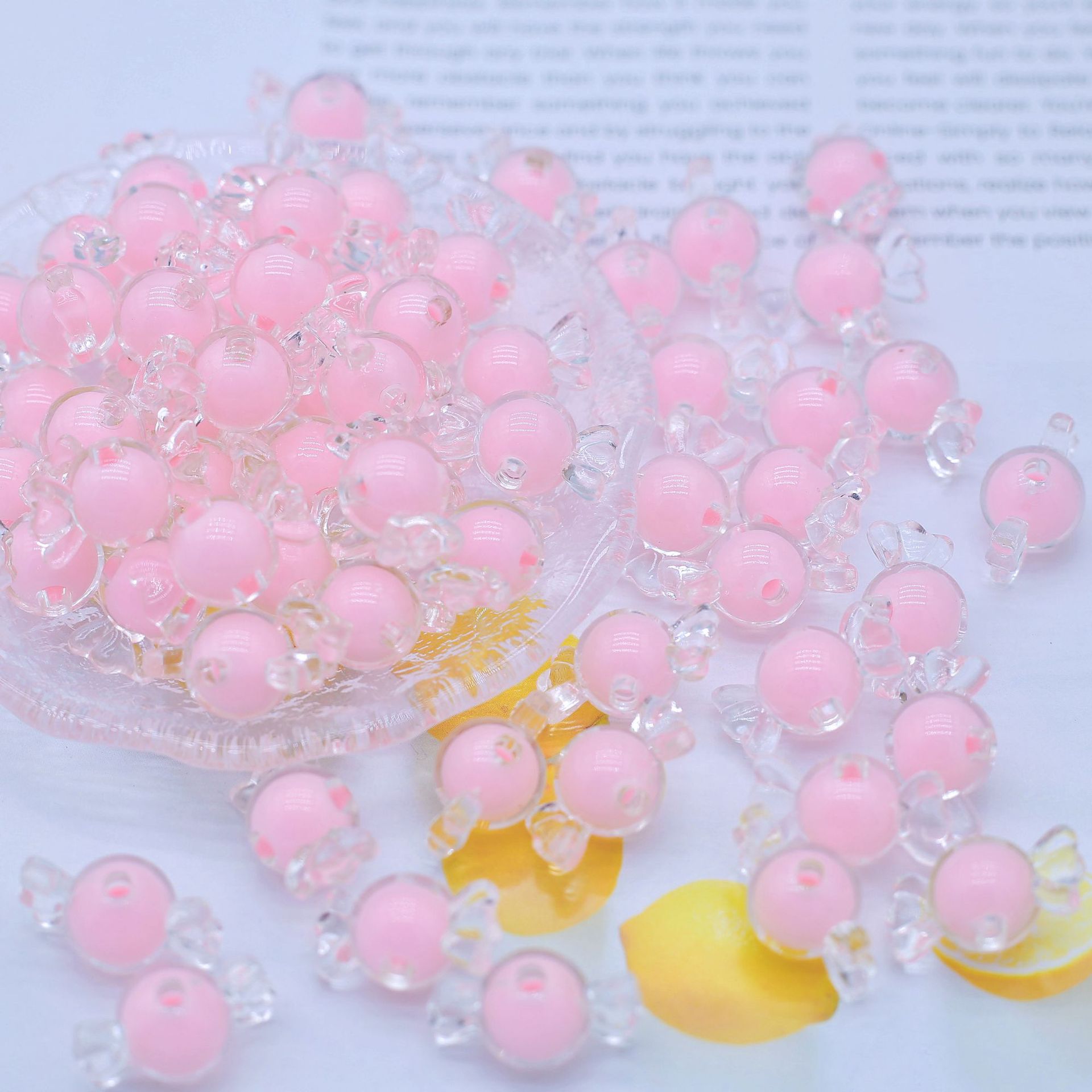 200G Beads and beads candy round beads mixed color children's bead accessories material DIY fill box beads and beads accessories HW23