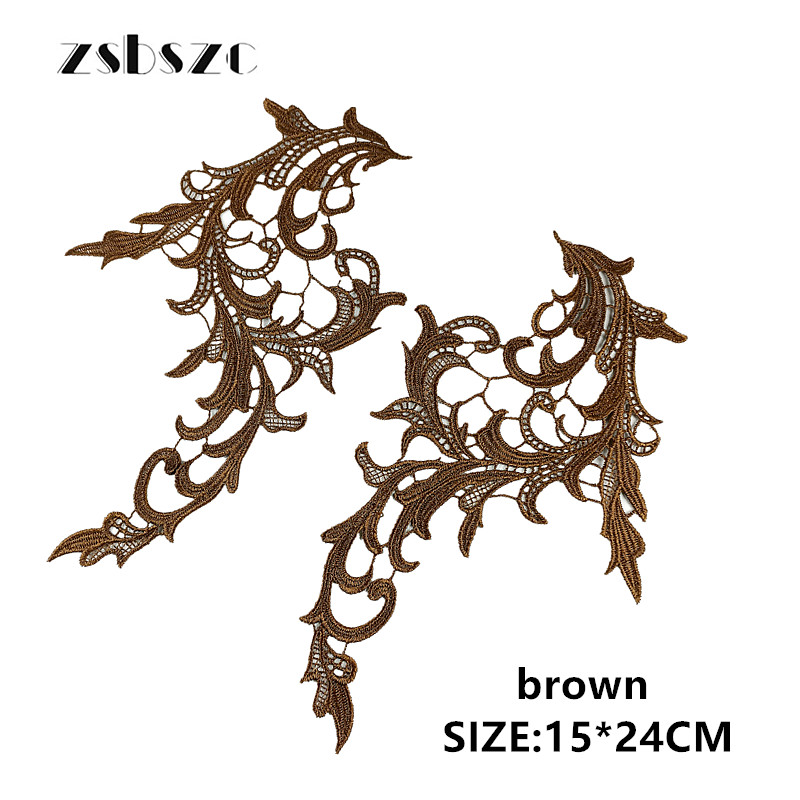 zsbszc 5 pairs colorful NEW Lace Appliques Embroidery Patch sew on danceclothing Apparel Trims Diy Cosplay customize DA031