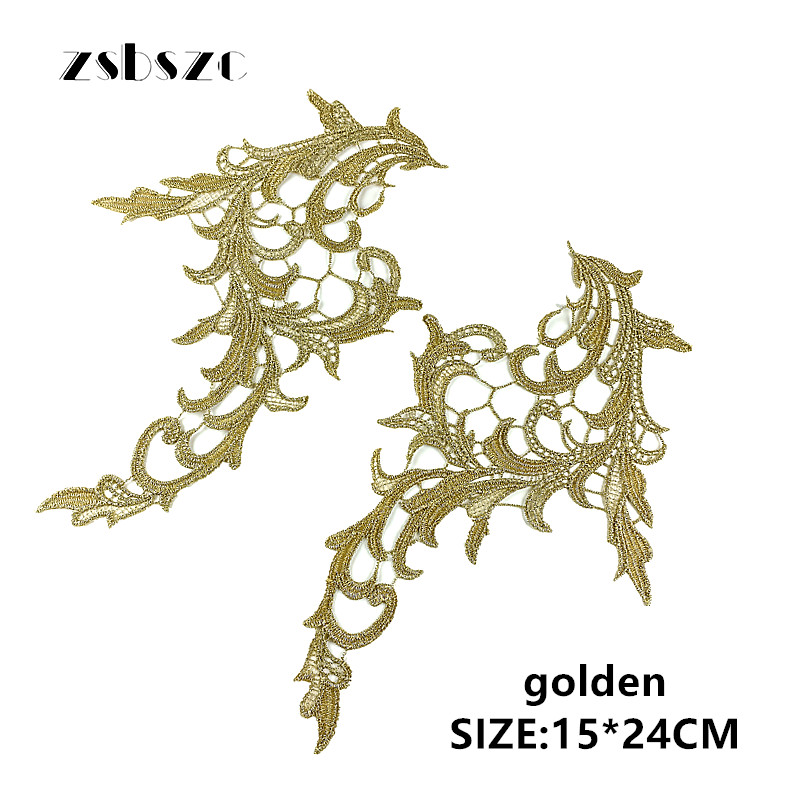 zsbszc 5 pairs colorful NEW Lace Appliques Embroidery Patch sew on danceclothing Apparel Trims Diy Cosplay customize DA031