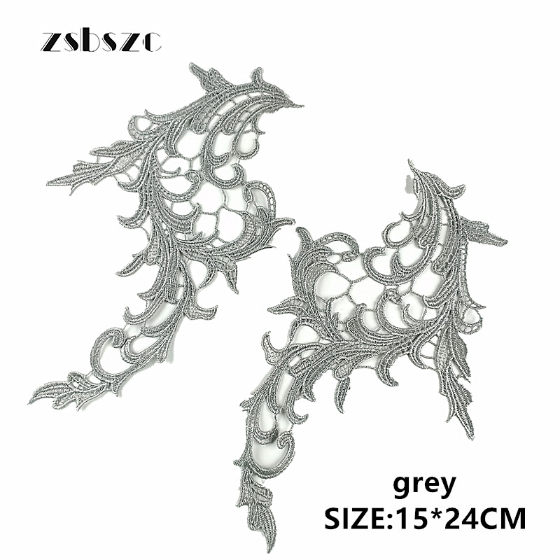 zsbszc 5 pairs colorful NEW Lace Appliques Embroidery Patch sew on danceclothing Apparel Trims Diy Cosplay customize DA031