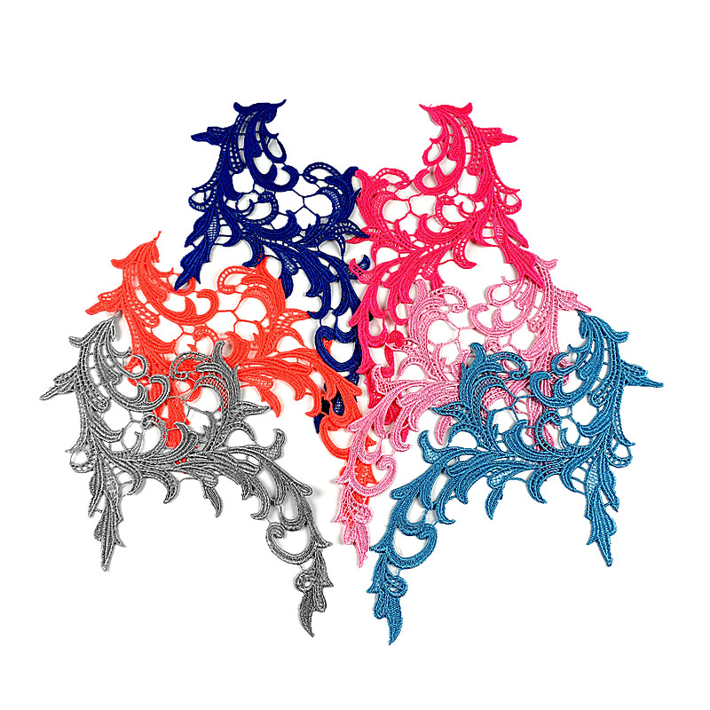 zsbszc 5 pairs colorful NEW Lace Appliques Embroidery Patch sew on danceclothing Apparel Trims Diy Cosplay customize DA031