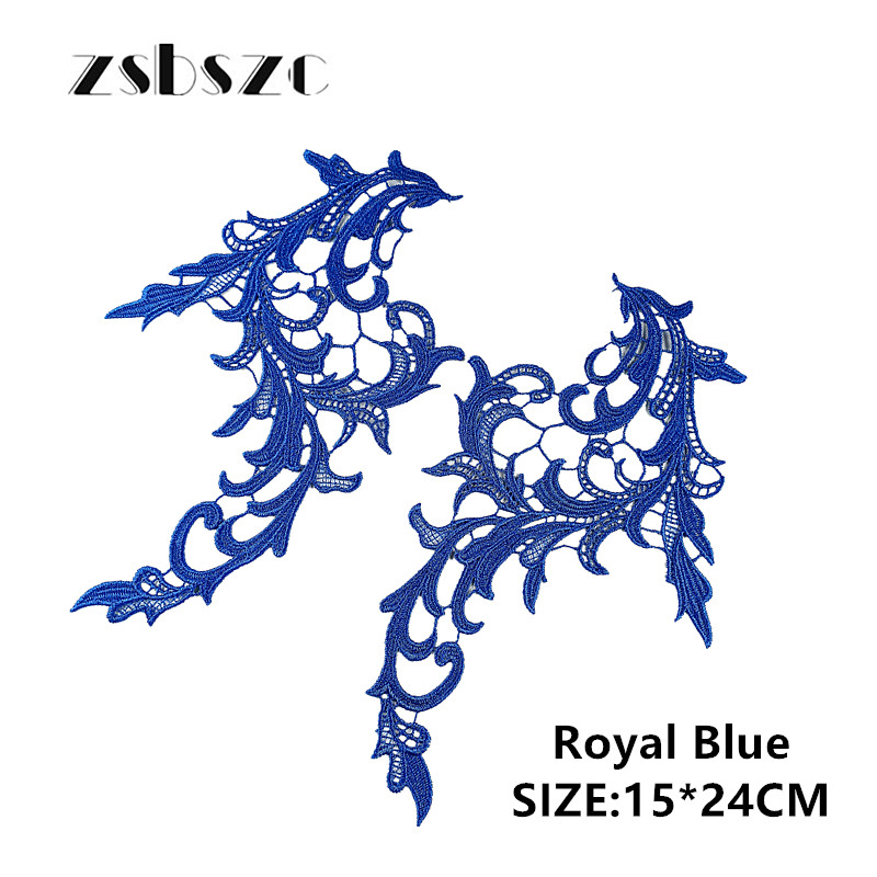 zsbszc 5 pairs colorful NEW Lace Appliques Embroidery Patch sew on danceclothing Apparel Trims Diy Cosplay customize DA031