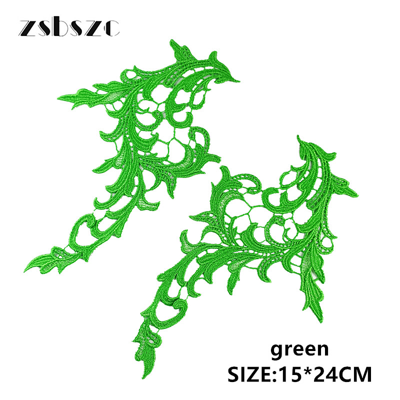 zsbszc 5 pairs colorful NEW Lace Appliques Embroidery Patch sew on danceclothing Apparel Trims Diy Cosplay customize DA031