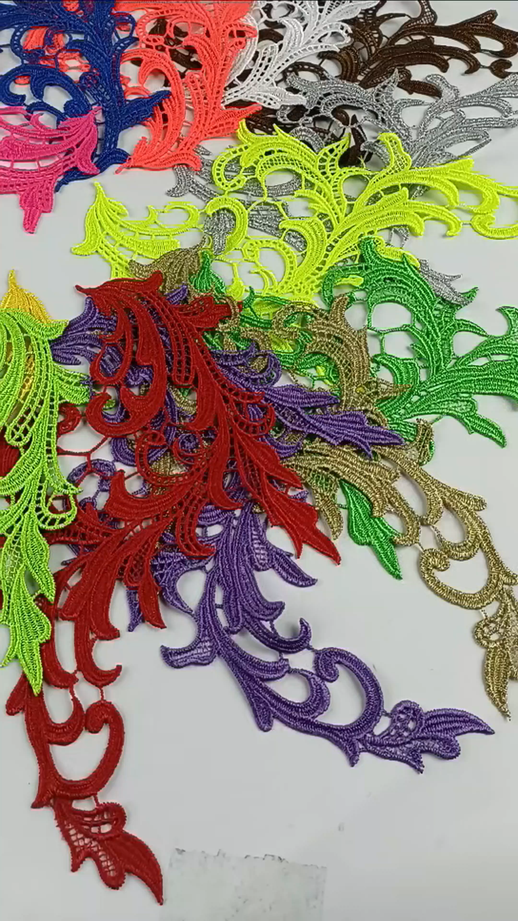 zsbszc 5 pairs colorful NEW Lace Appliques Embroidery Patch sew on danceclothing Apparel Trims Diy Cosplay customize DA031