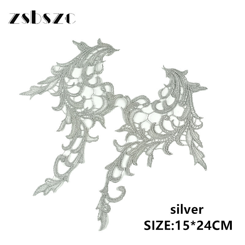 zsbszc 5 pairs colorful NEW Lace Appliques Embroidery Patch sew on danceclothing Apparel Trims Diy Cosplay customize DA031