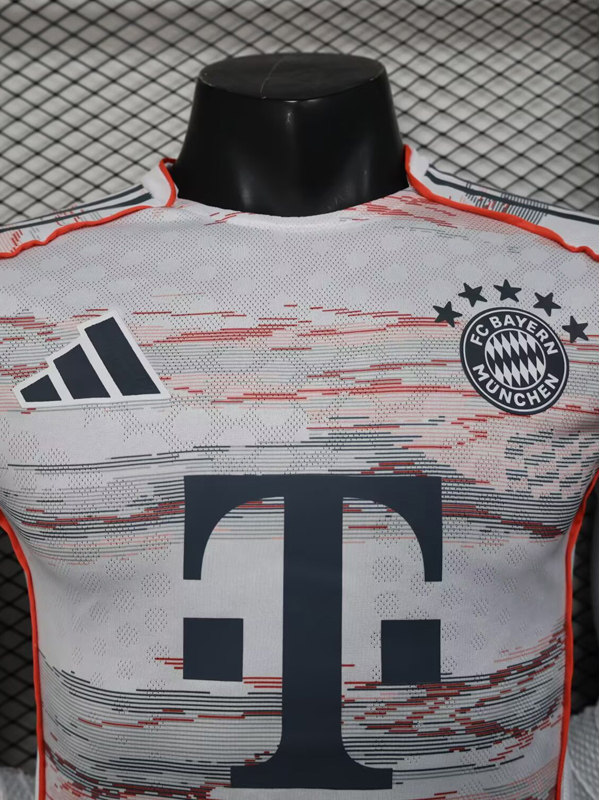 25-26 Bayern Away Long Sleeve Player Version Soccer Jersey (长袖球员)