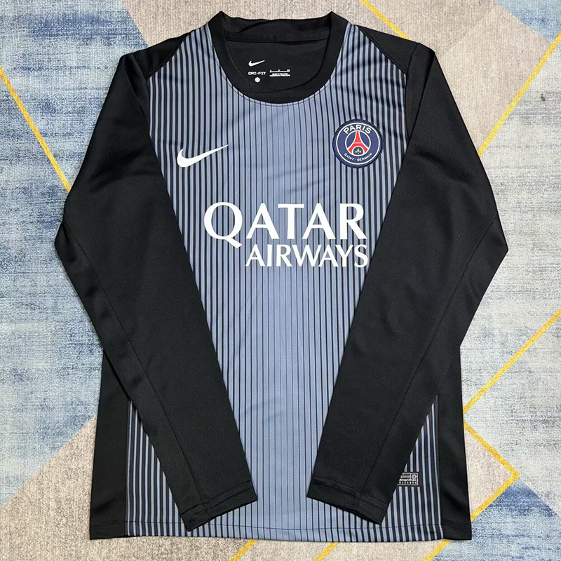 25-26 PSG Black Goalkeeper Long Sleeve Soccer Jersey (长袖)