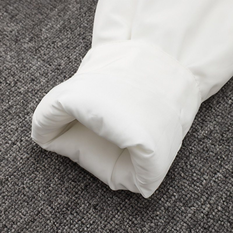 24-25 Italy White Hooded Windbreaker Fabric Cotton Coat #G222