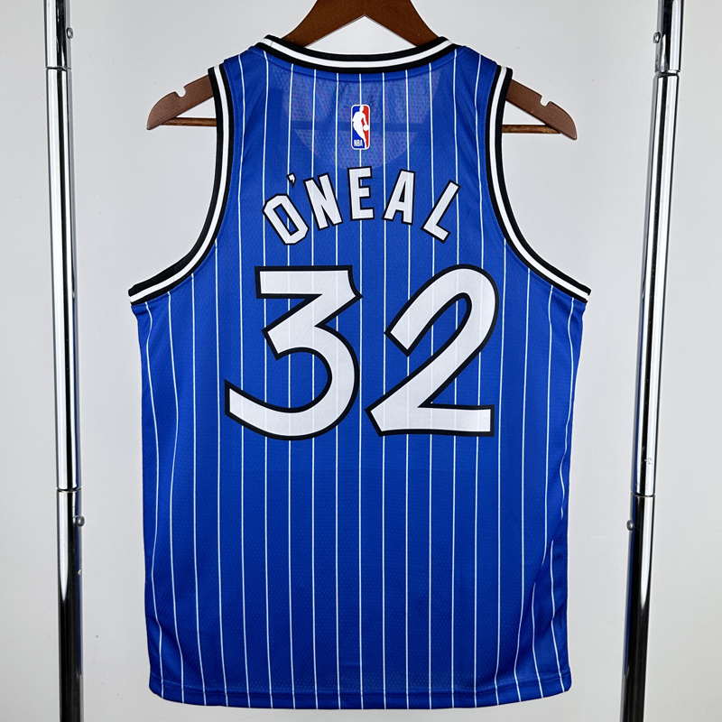 2018-2019 Magic O'NEAL #32 Blue Retro Top Quality Hot Pressing NBA Jersey (条纹)
