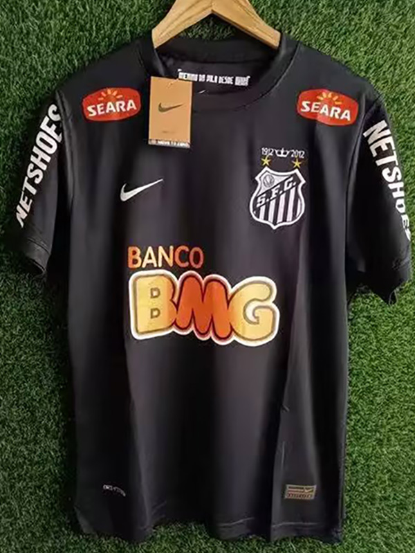 2012-2013 Santos FC Black Retro Soccer Jersey