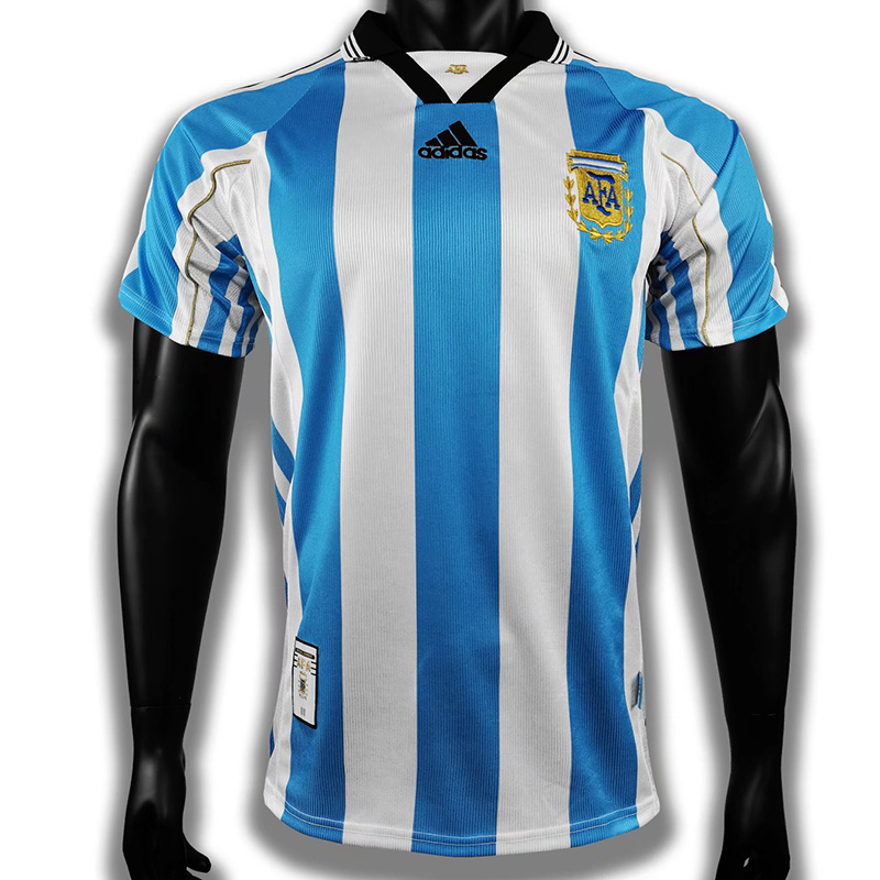 1998 Argentina Home Retro Soccer Jersey