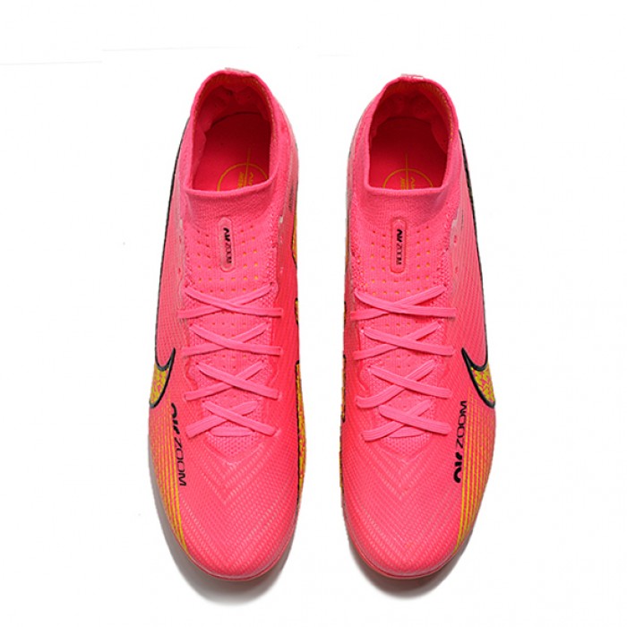 Air Zoom Mercurial Vapor XV Elite FG high Soccer Shoes-Pink/Yellow-6659555