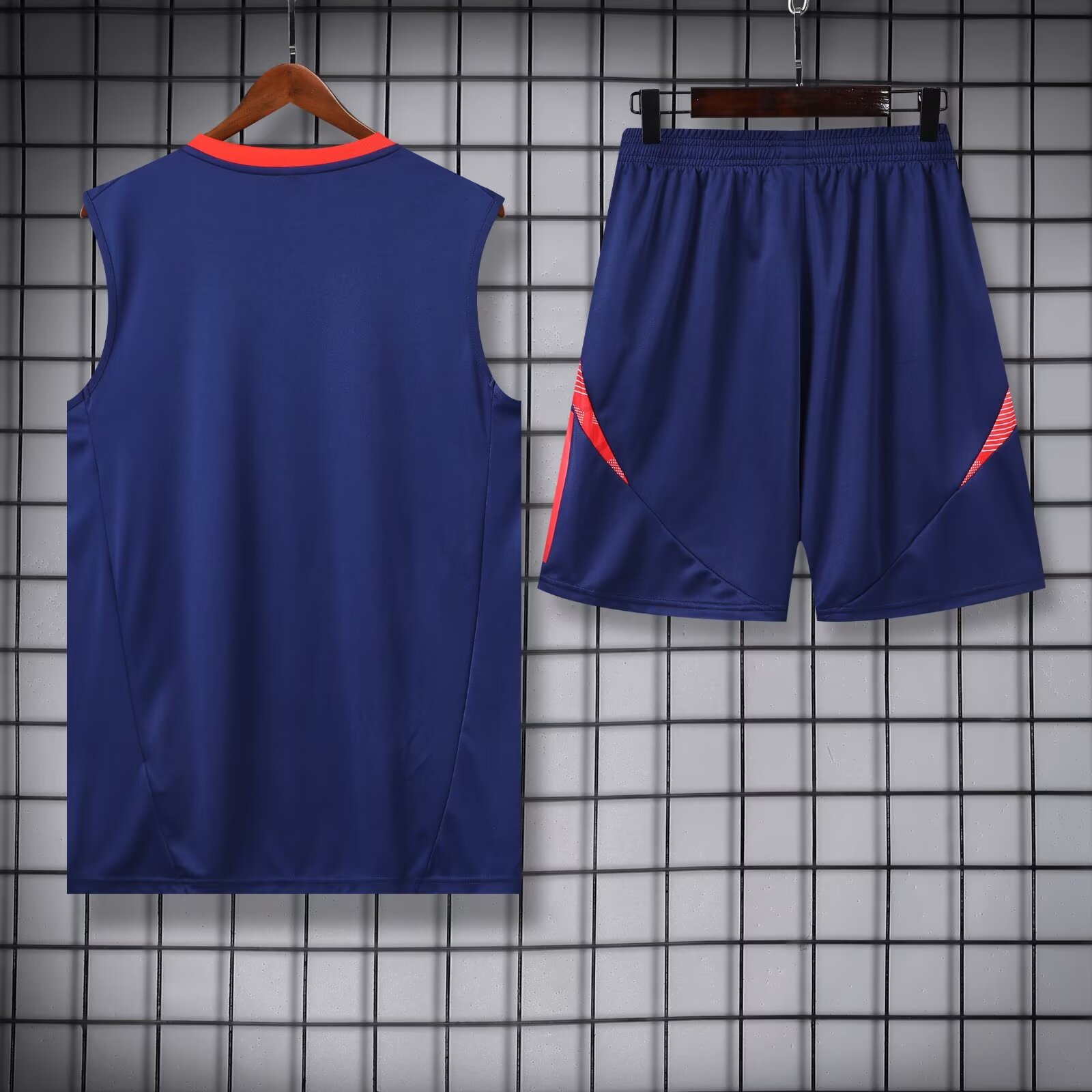 2024 AD Blue Tank Top And Shorts Suit