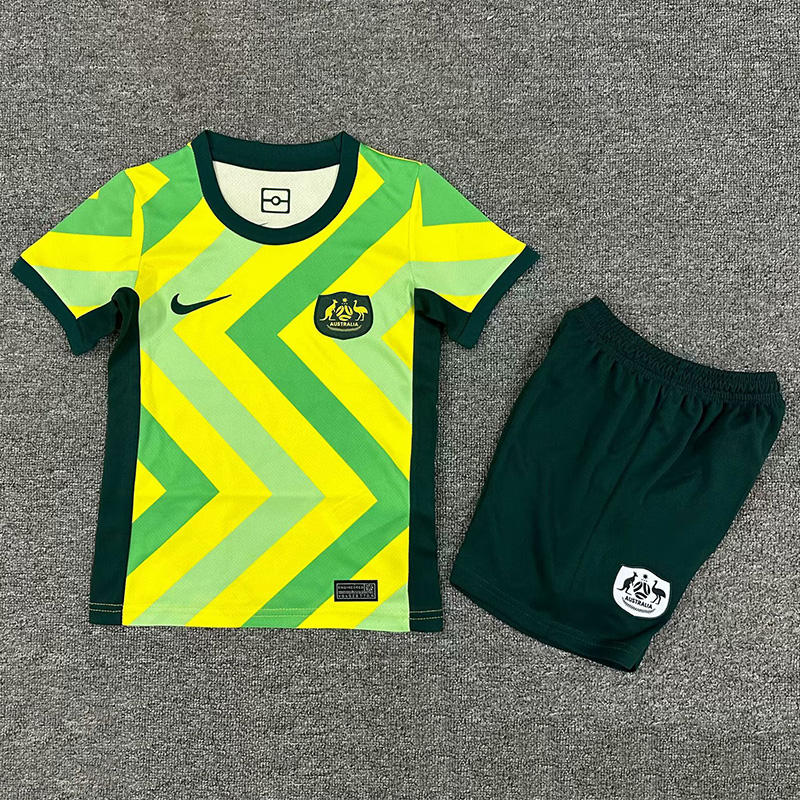 25-26 Australia Home Kids Soccer Jersey