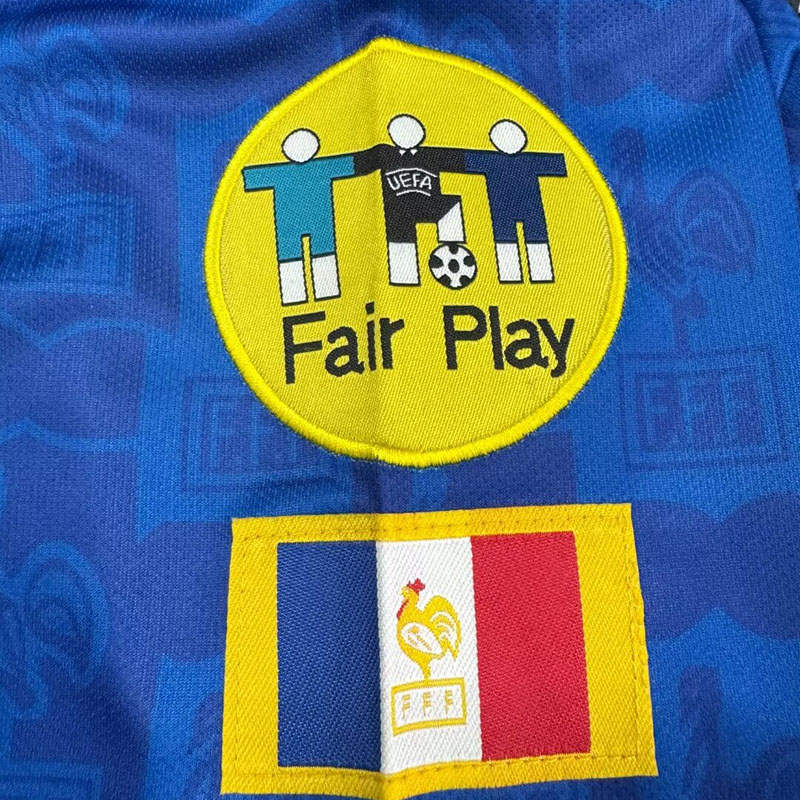 1996 France Home Retro Soccer Jersey *带章