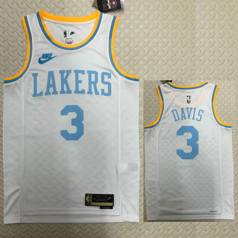 22-23 LAKERS DAVIS #3 White Top Quality Hot Pre...